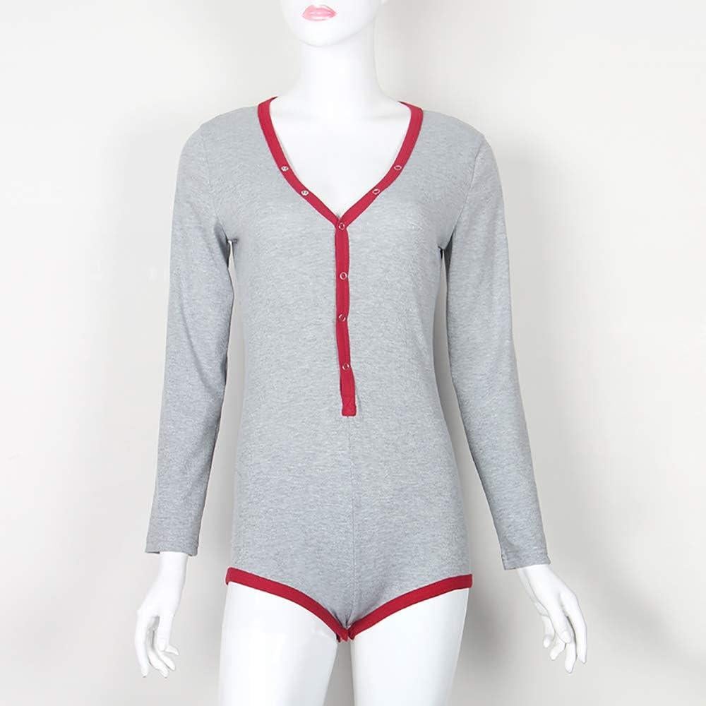 Mono Roselux de manga larga con escote en V para mujer