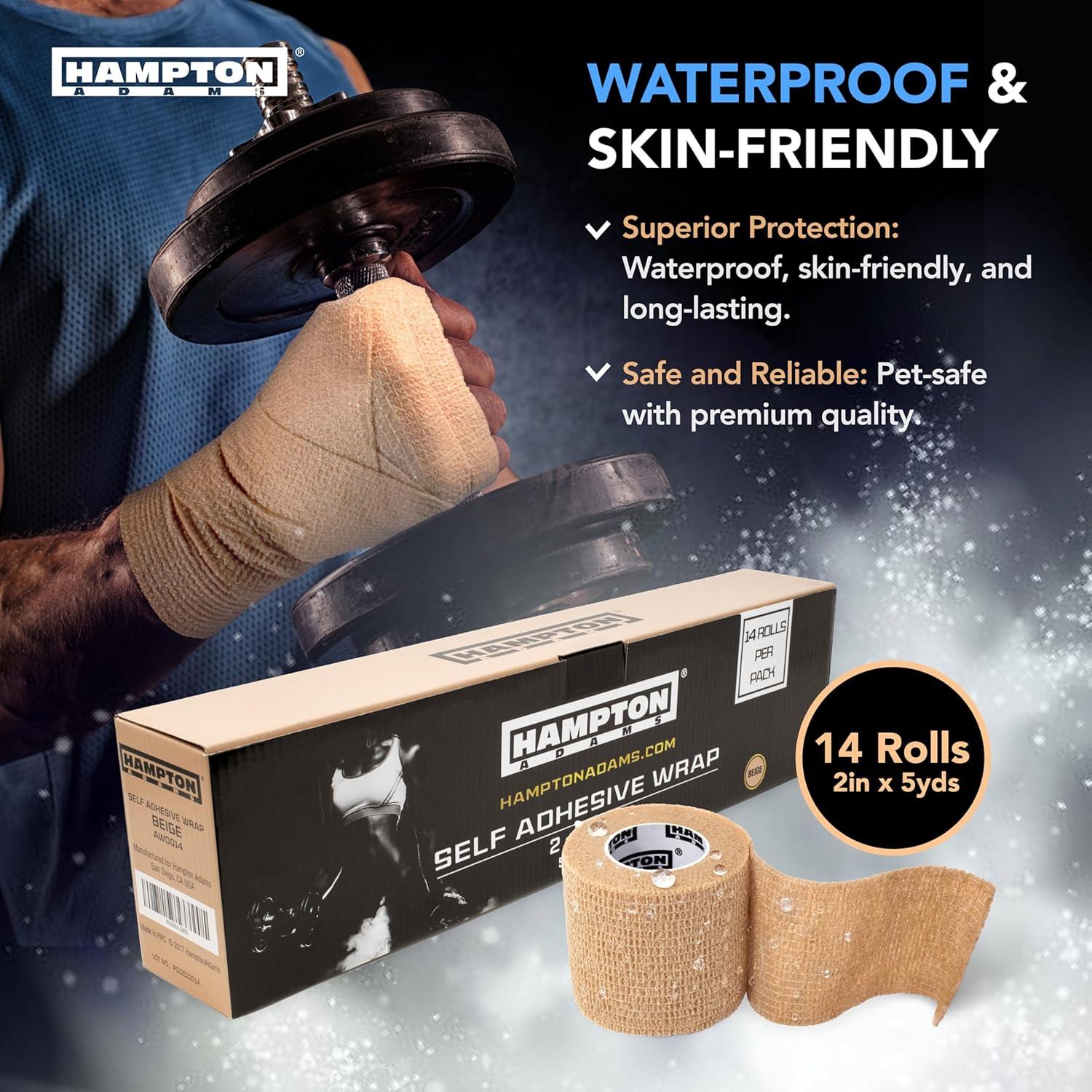 Venda Cohesiva Elástica Hampton Adams 14 Piezas 4.57m Beige