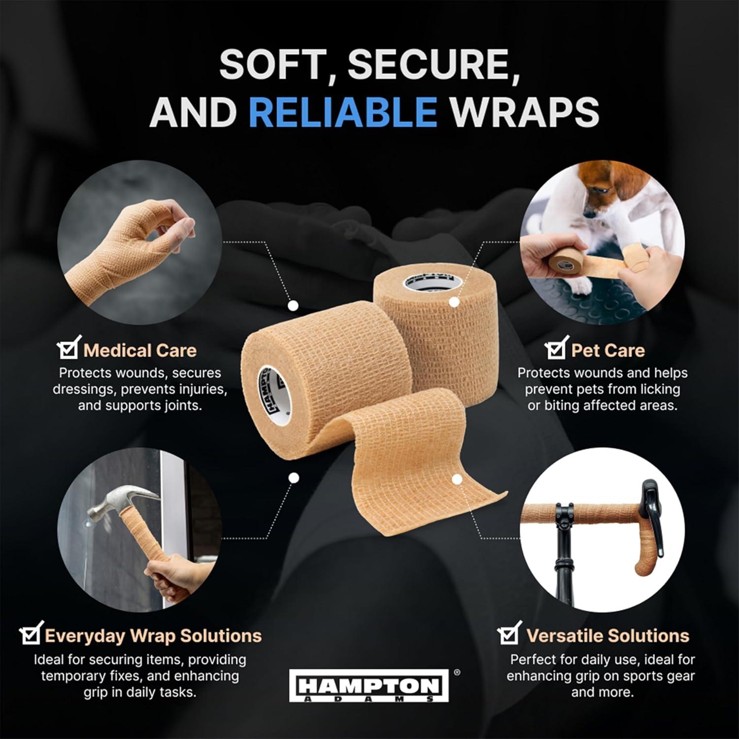 Venda Cohesiva Elástica Hampton Adams 14 Piezas 4.57m Beige