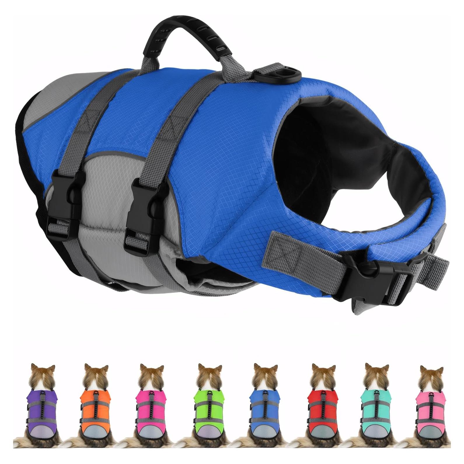 Chaleco Salvavidas para Perros Mklhgty Ajustable Azul X-Pequeño