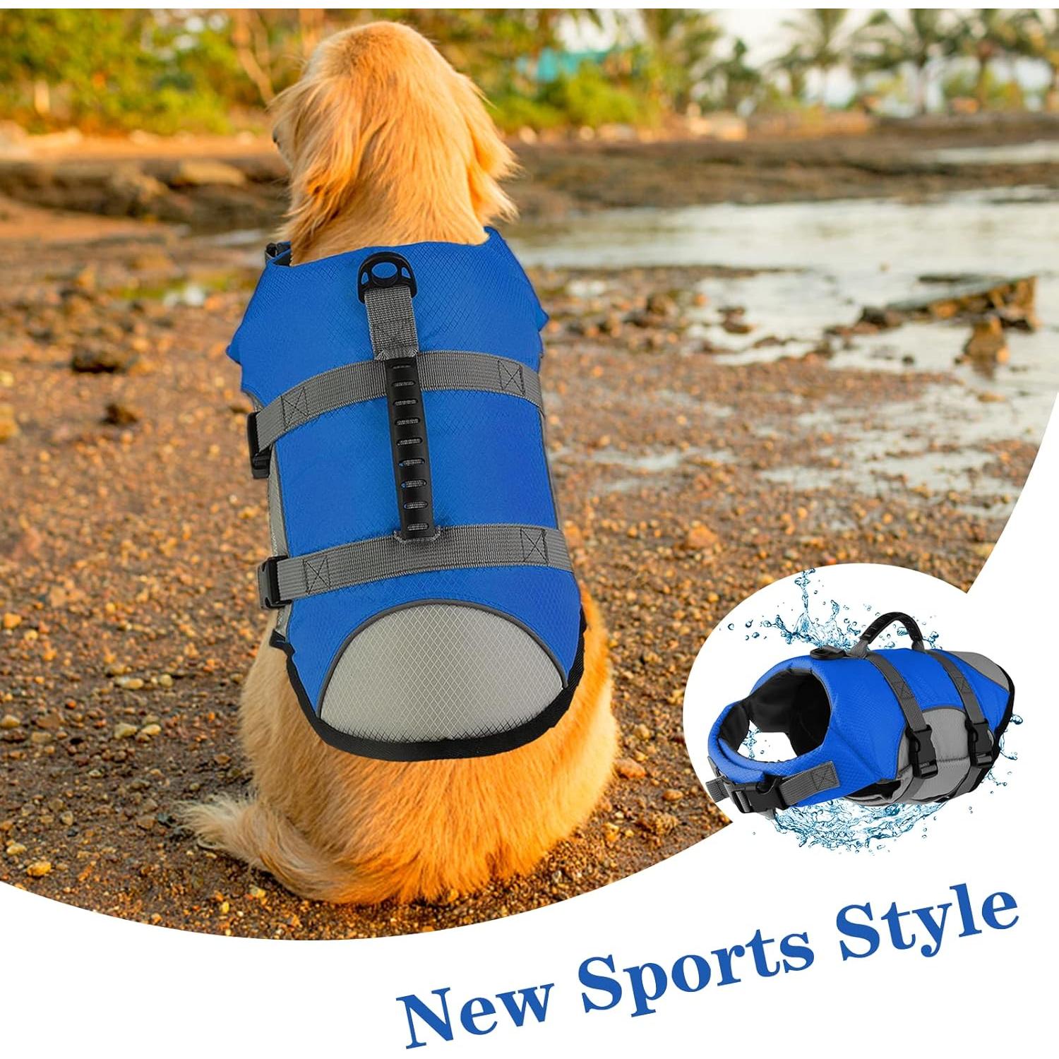 Chaleco Salvavidas para Perros Mklhgty Ajustable Azul X-Pequeño