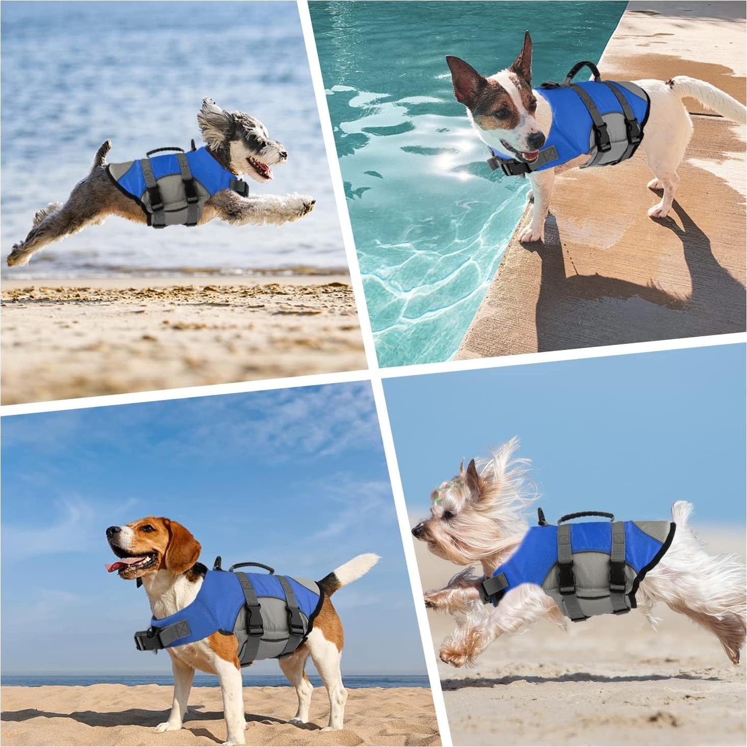 Chaleco Salvavidas para Perros Mklhgty Ajustable Azul X-Pequeño