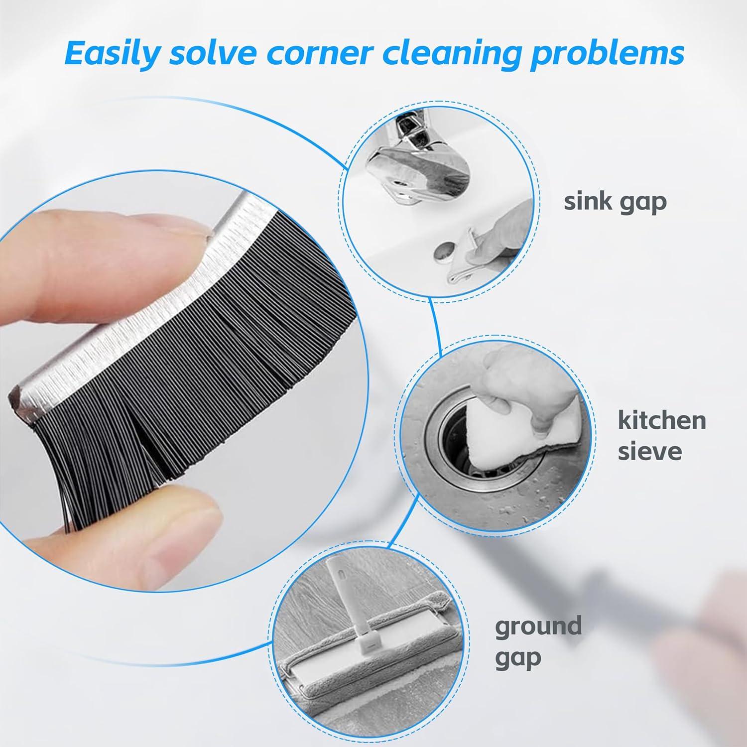 Juego de 3 cepillos de limpieza BSFRNF para rincones duros