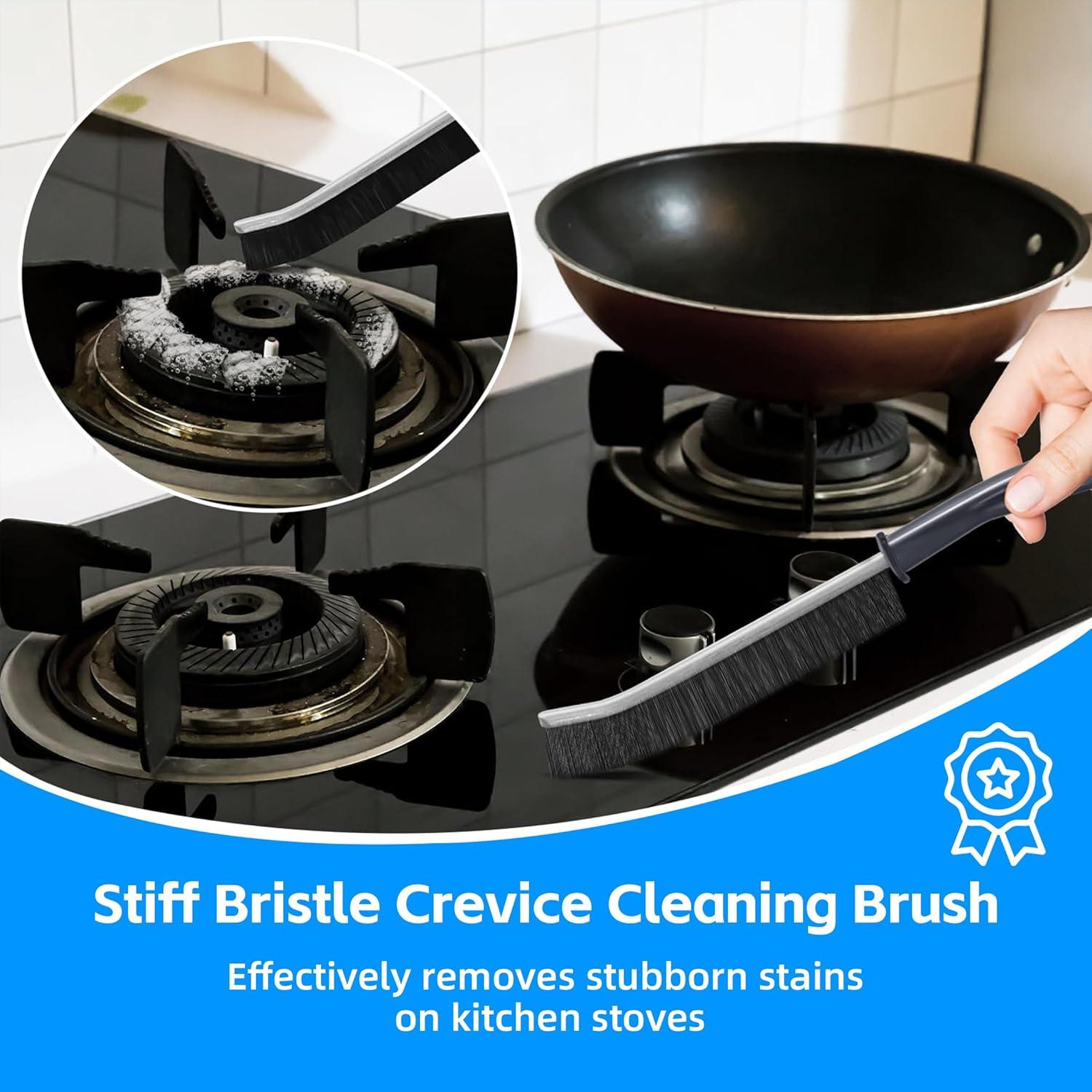 Juego de 3 cepillos de limpieza BSFRNF para rincones duros