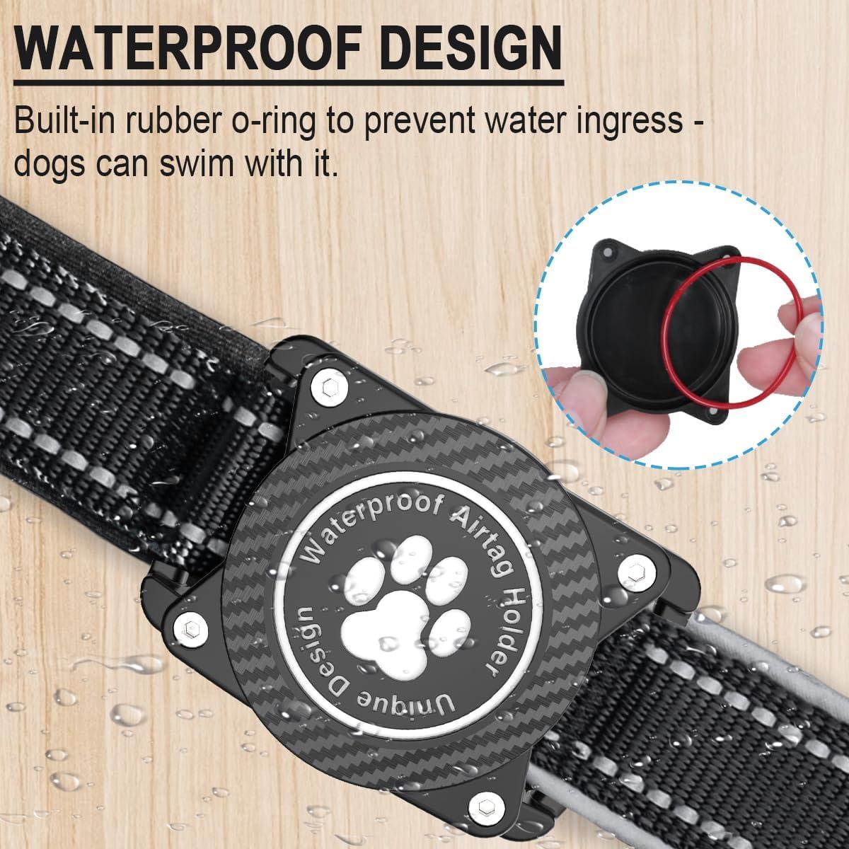 Collar para Perros Airtag OKVSKO Negro S Reflectante Impermeable