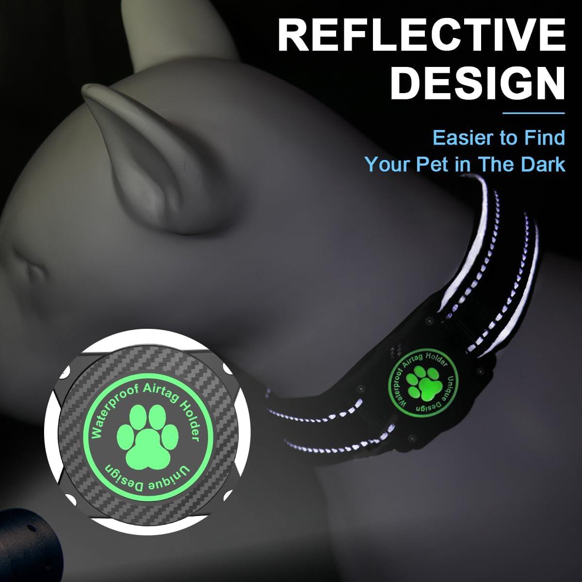 Collar para Perros Airtag OKVSKO Negro S Reflectante Impermeable