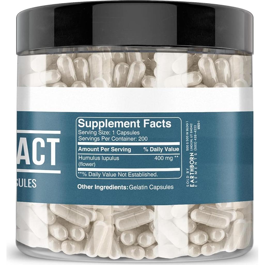 Extracto de Lúpulo Earthborn Elements 200 Cápsulas Puro