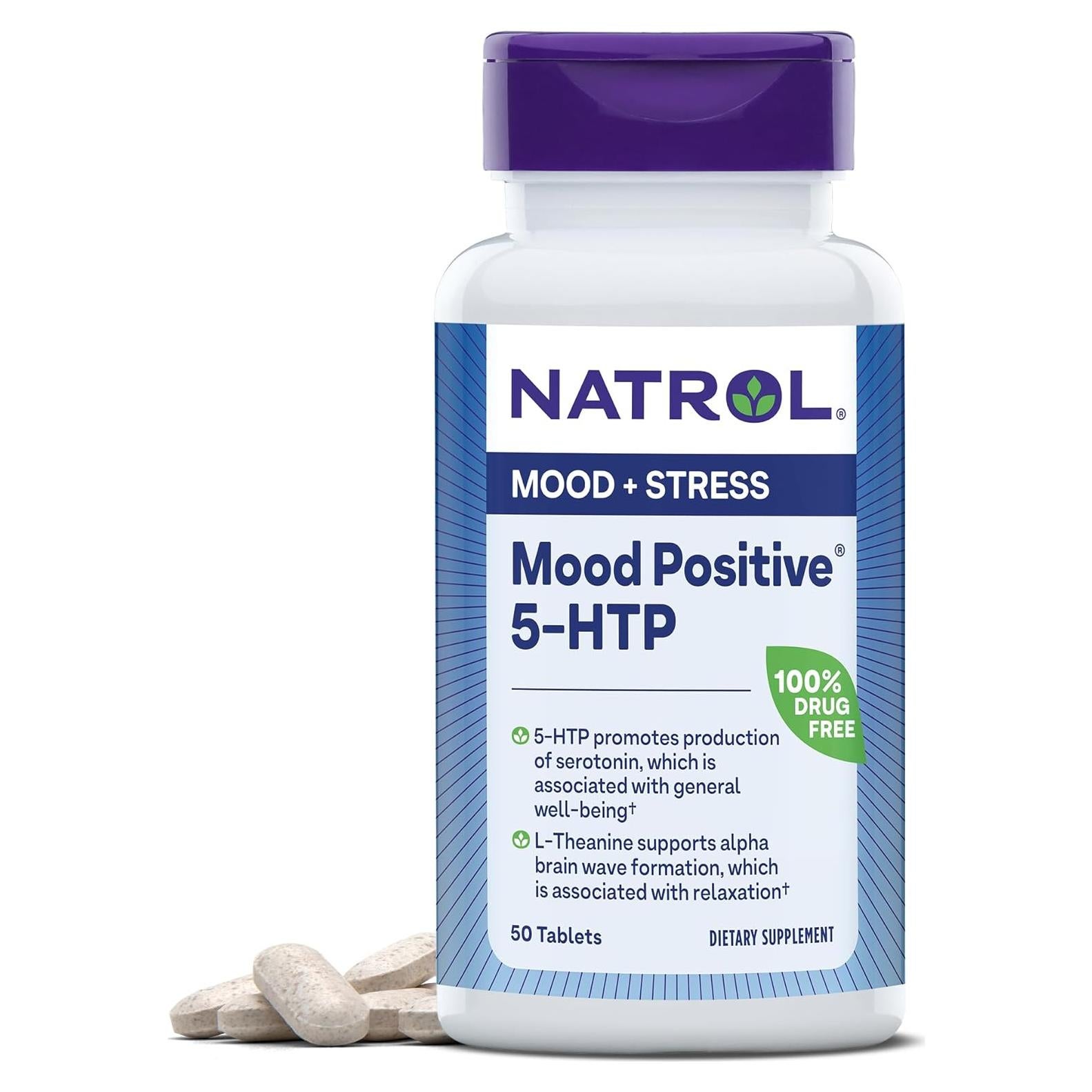 Suplemento Natrol Estado de Ánimo Positivo 5-HTP 50 Tabletas