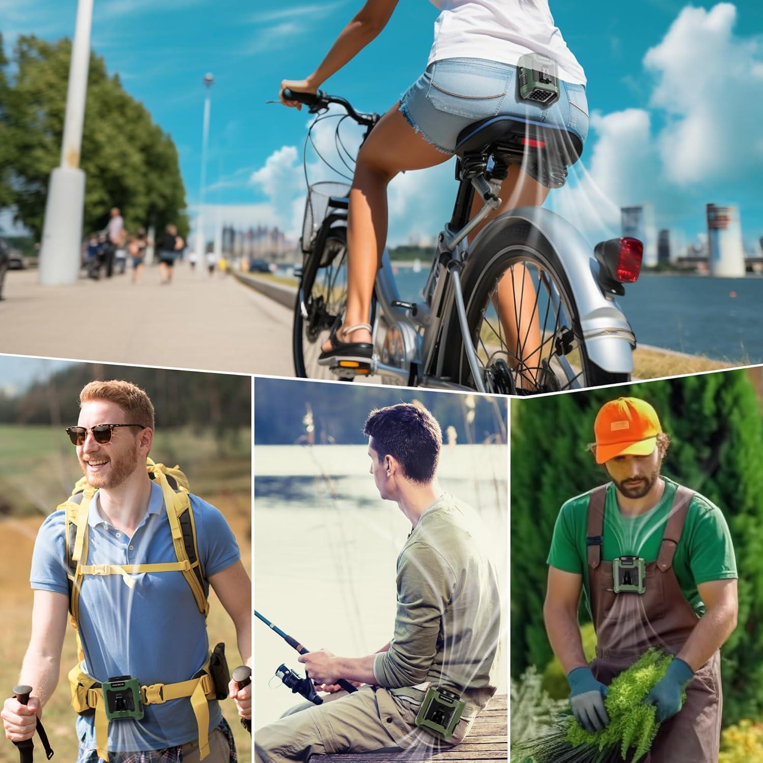 Ventilador Portátil COMLIFE K50 10000mAh 5 Velocidades Verde Militar