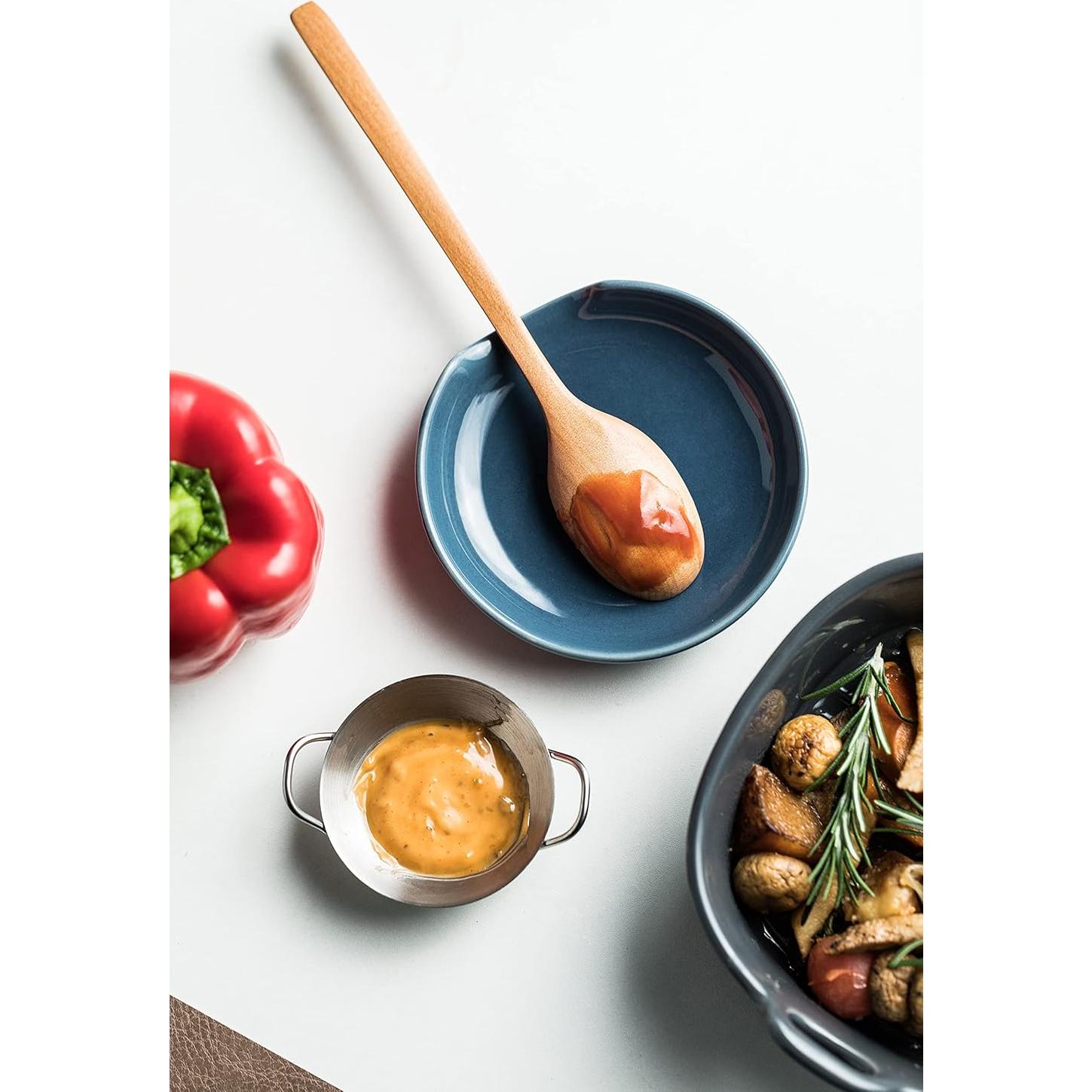 Soporte para cuchara Gomakren de cerámica azul 12.7 cm