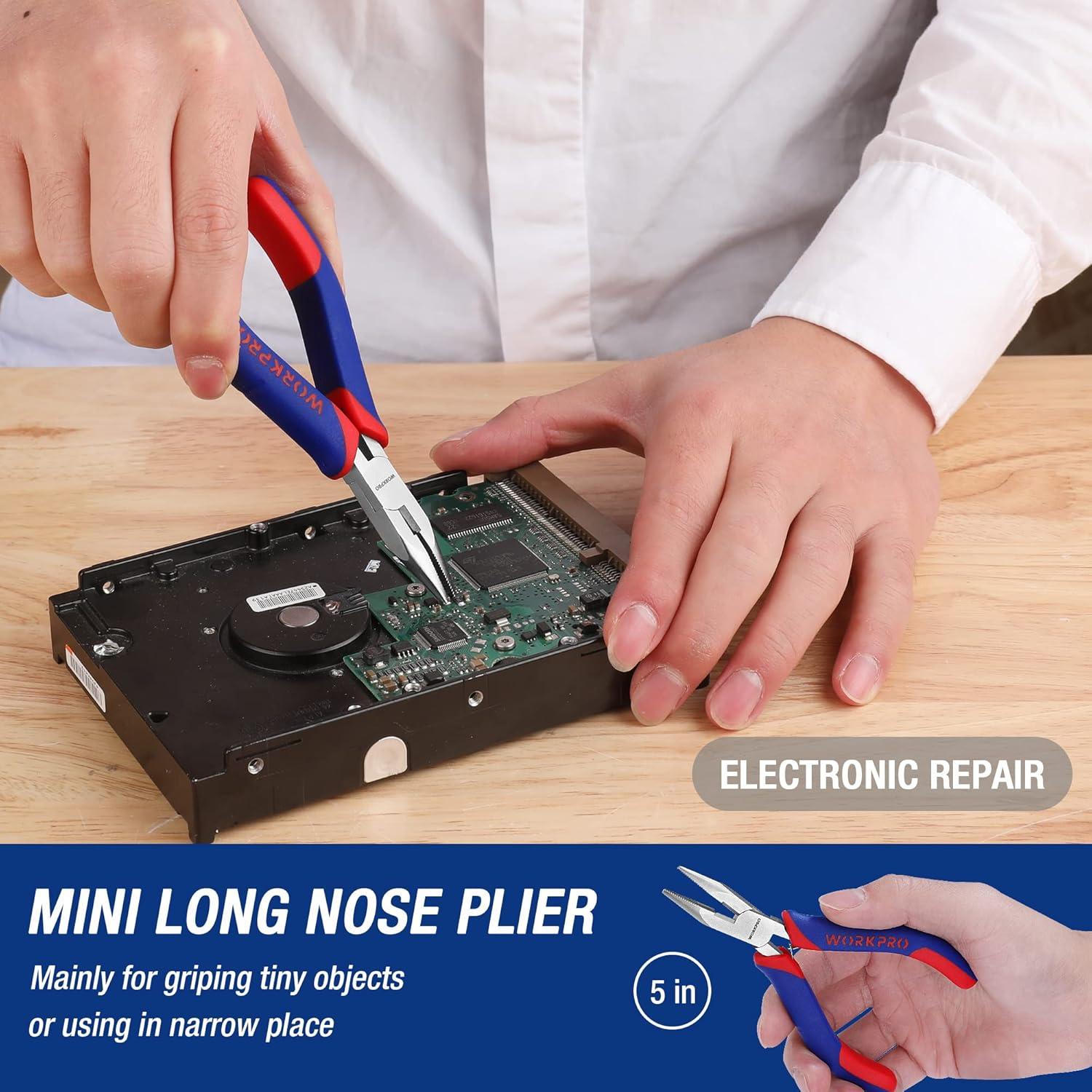 Juego de Mini Alicates WORKPRO 3 Piezas para Manualidades