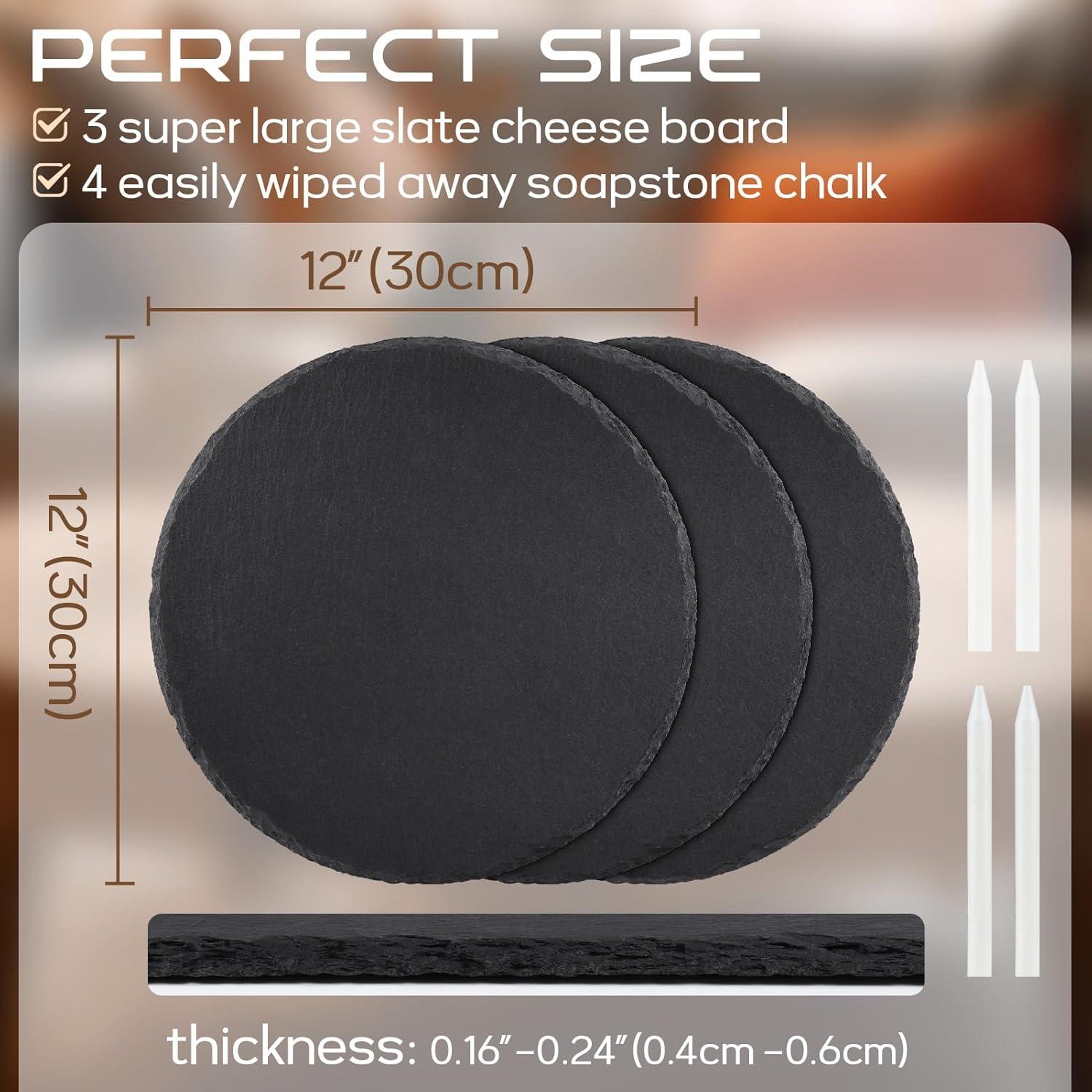 Juego de 3 Tablas de Queso de Pizarra GOH DODD 30.48 cm