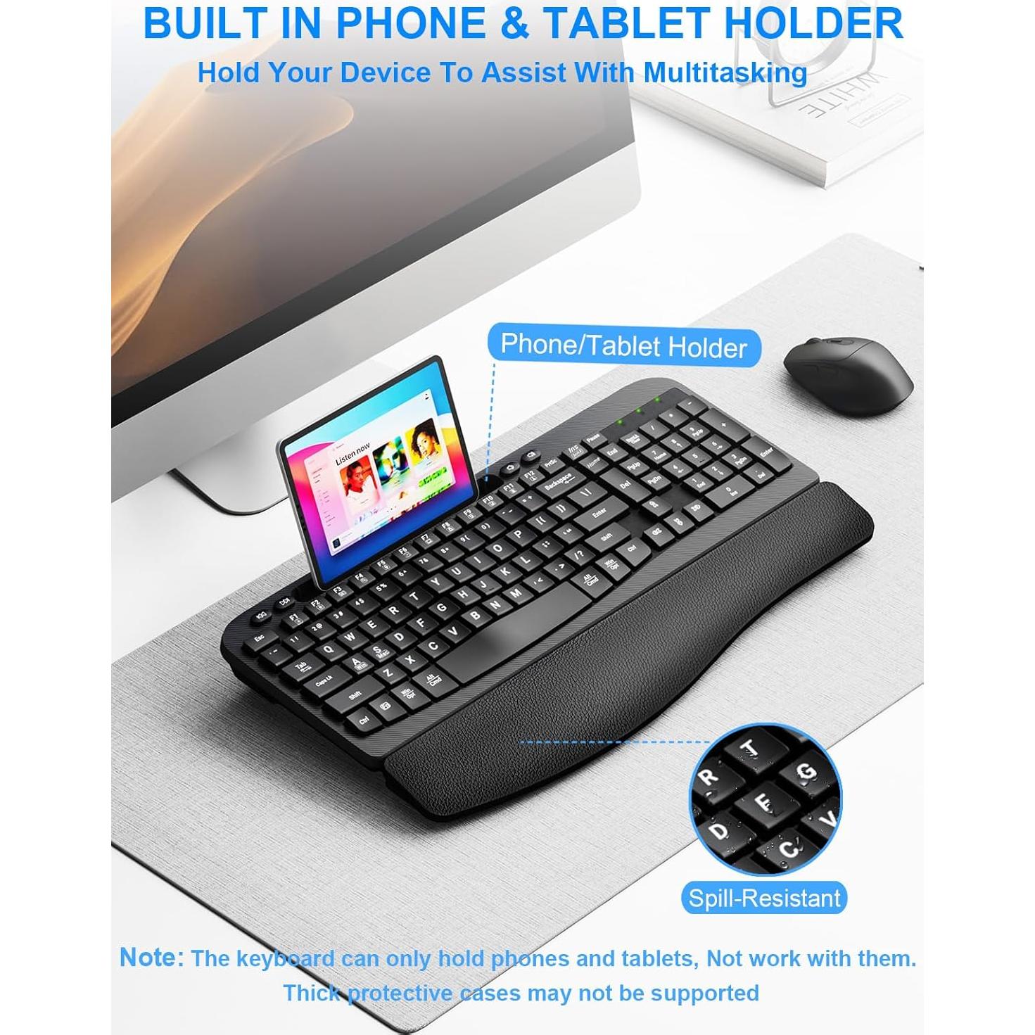 Combo Teclado y Ratón Inalámbrico Ergonómico Hayyiesh HPL812