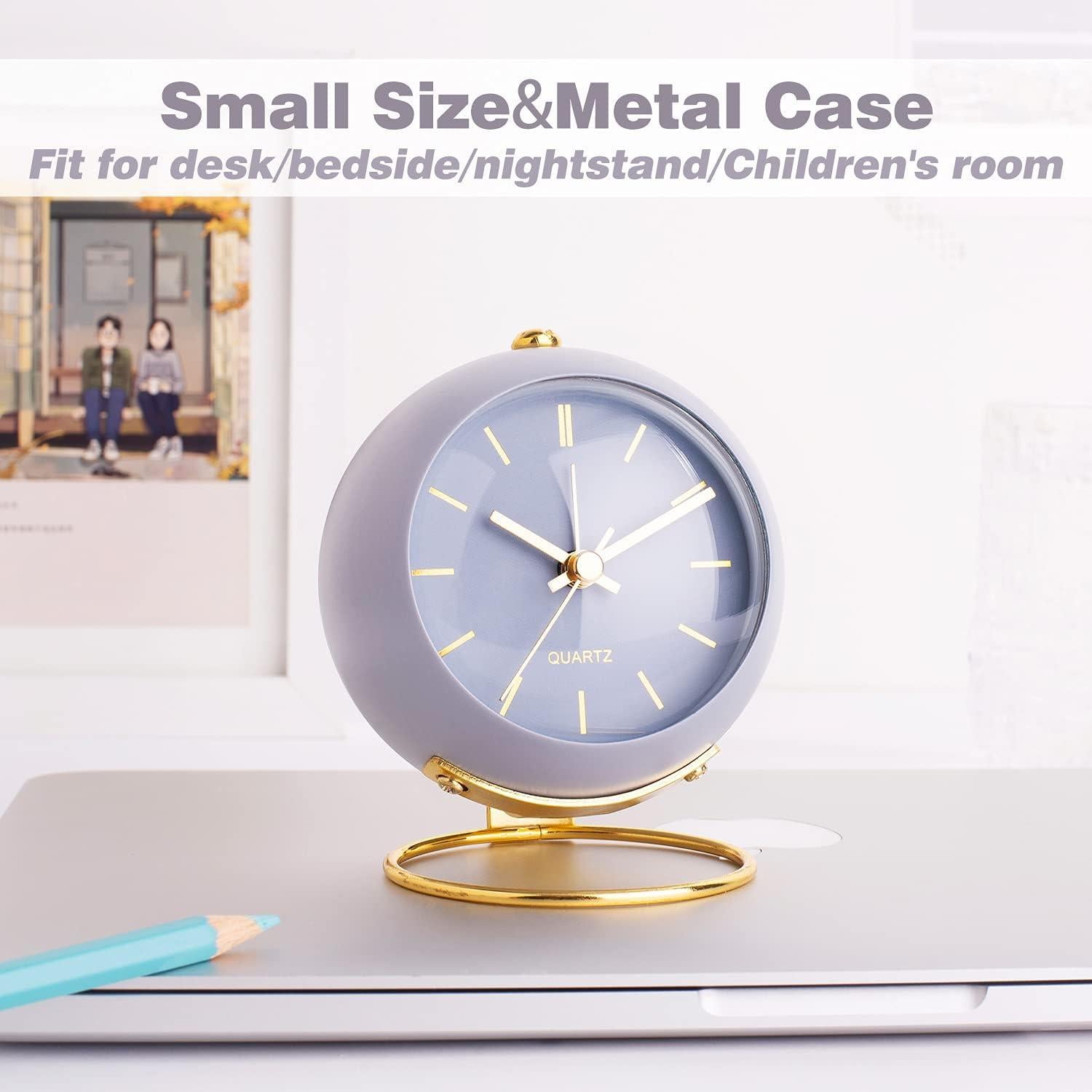 Reloj de Alarma Analógico AYRELY Azul Retro Silencioso