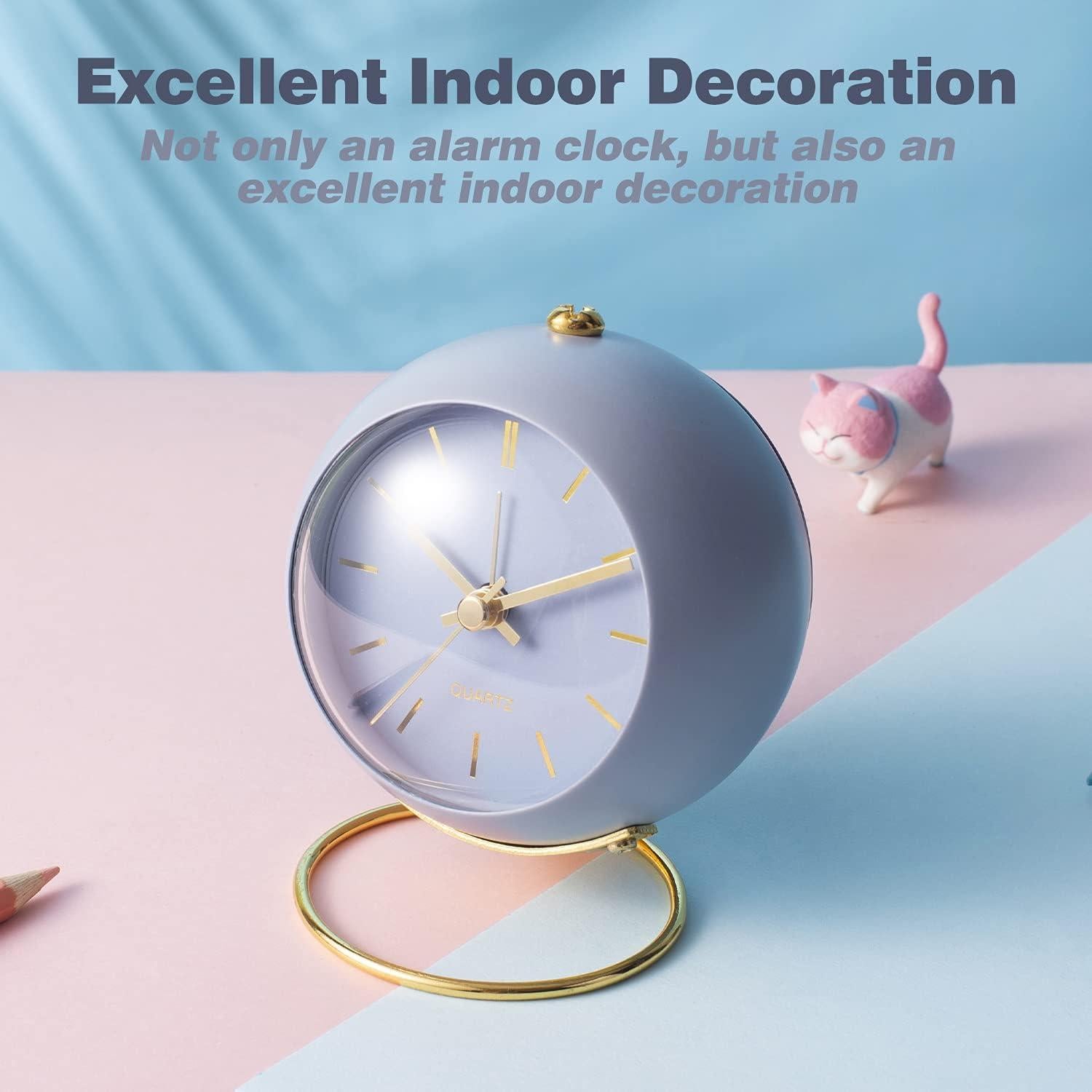 Reloj de Alarma Analógico AYRELY Azul Retro Silencioso