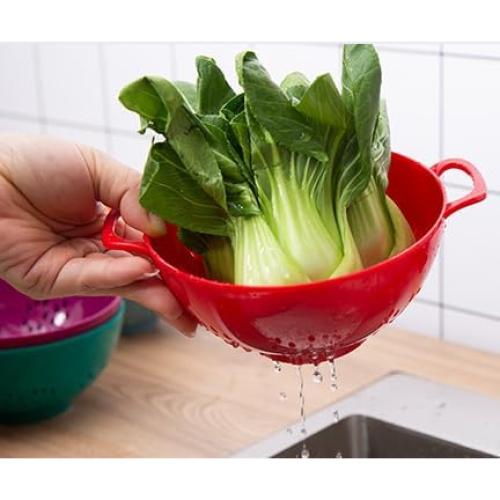 Colador Mini ASEANAO 15 cm Doble Mango Libre de BPA Azul