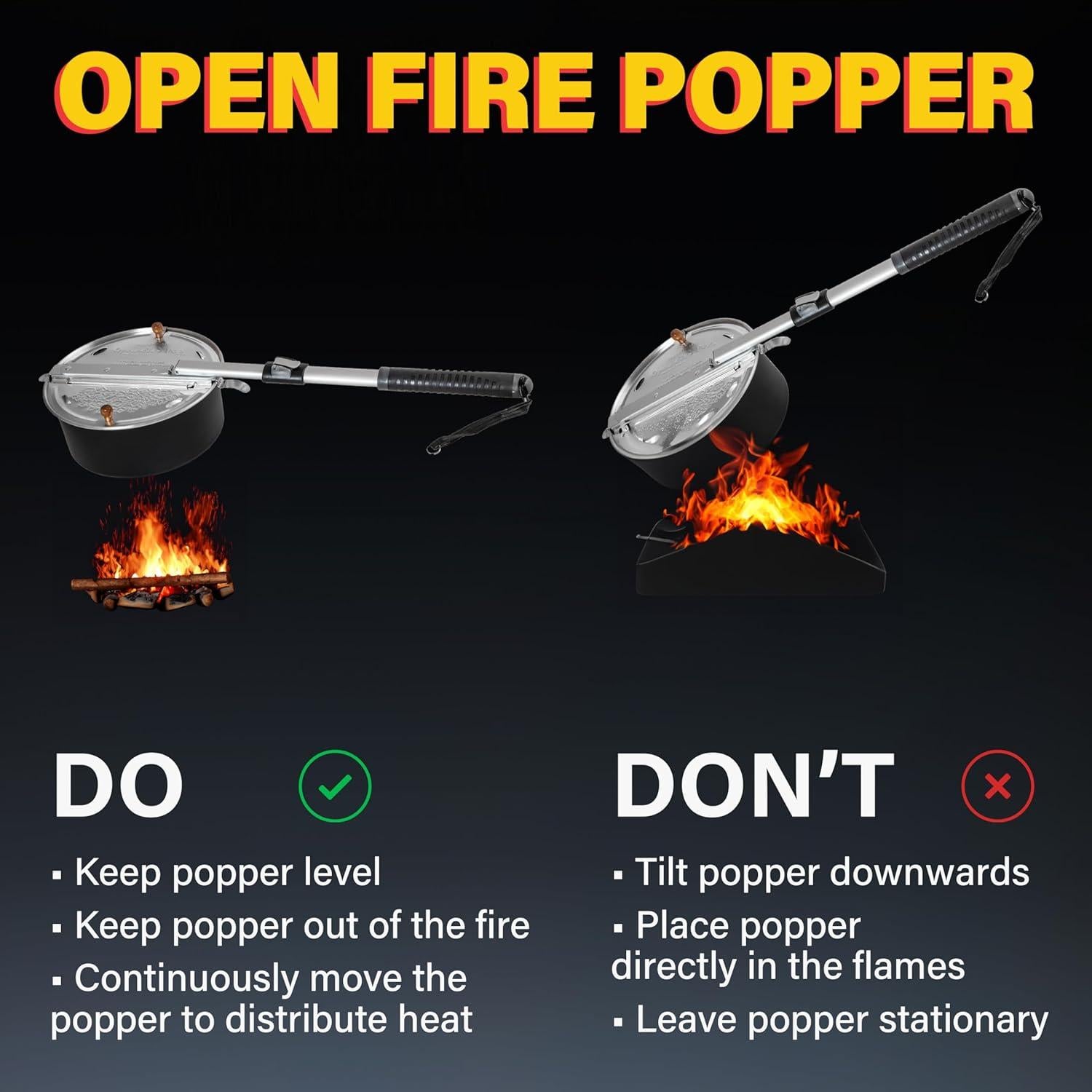 Popper de Palomitas Wabash Valley Farms 4 Qt Aluminio Camping