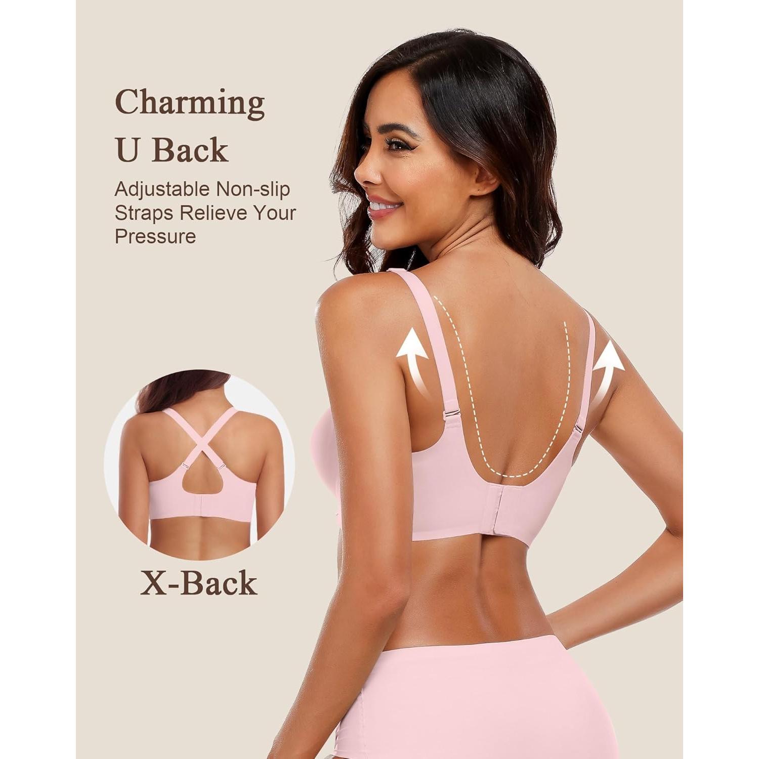 Sostén Inalámbrico Sin Costuras HORISUN Rosa Talla X-Large