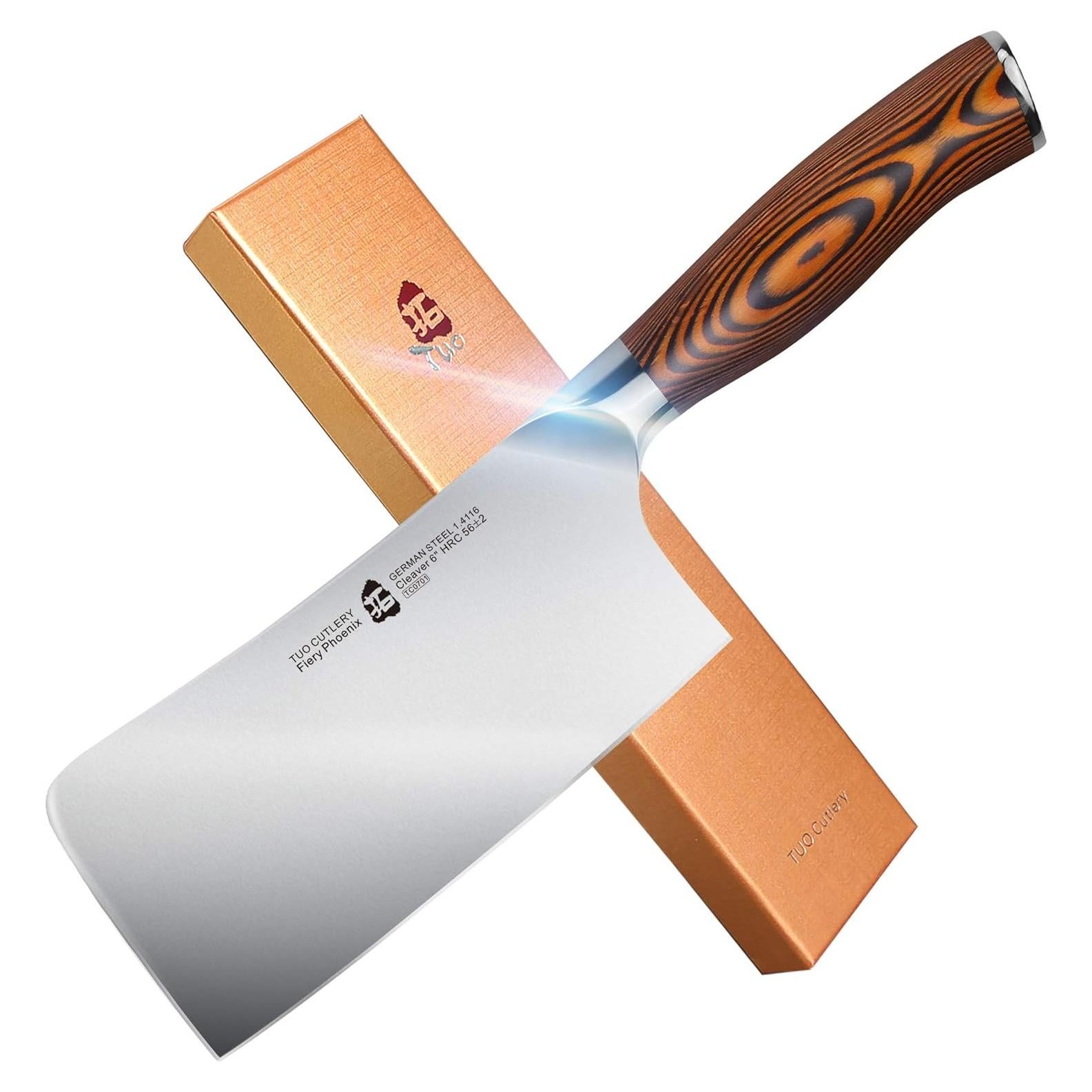 Cuchillo de Carnicero TUO 15.21 cm Acero Inoxidable Pakkawood