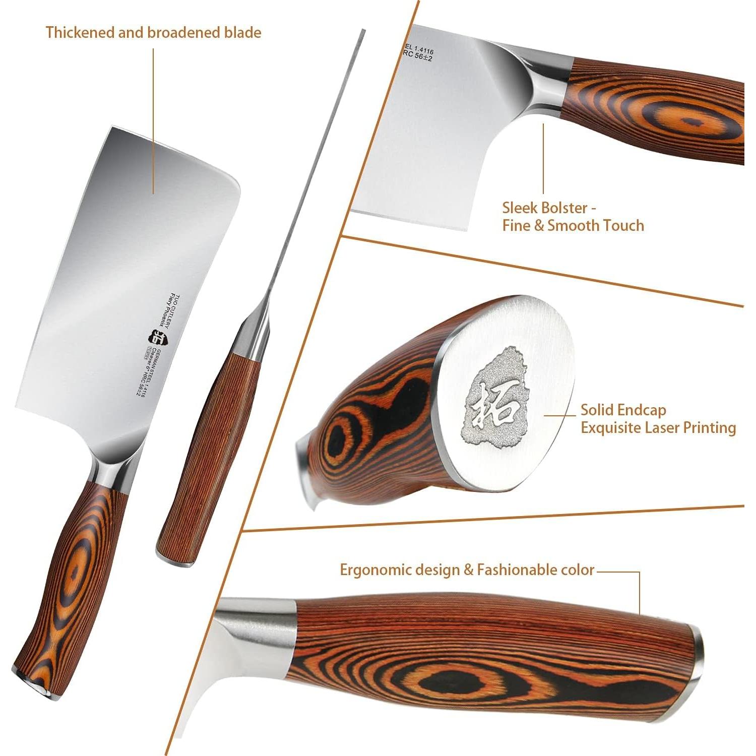 Cuchillo de Carnicero TUO 15.21 cm Acero Inoxidable Pakkawood