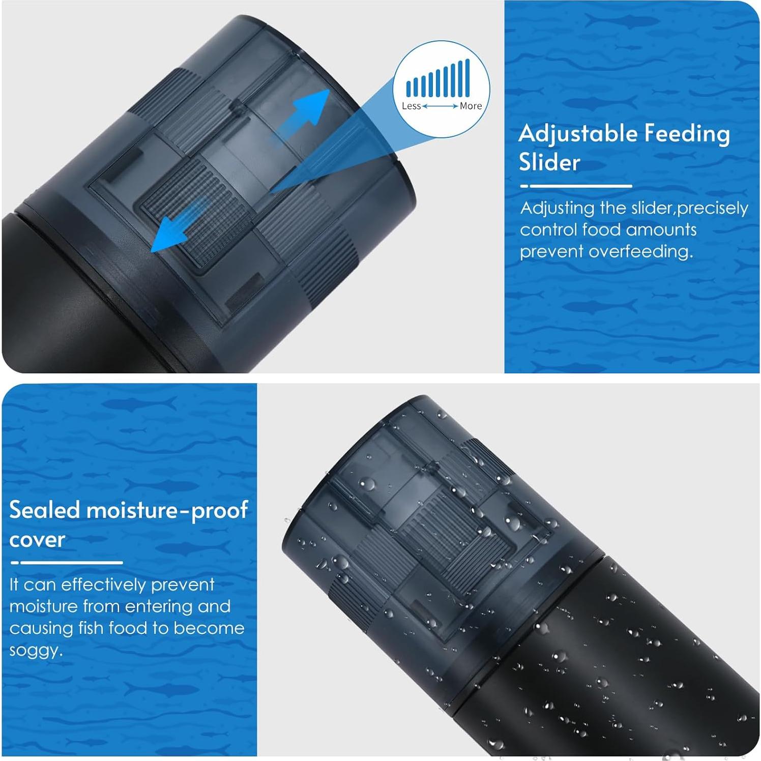 Alimentador Automático de Peces WiFi Lychee 200ml con Temporizador