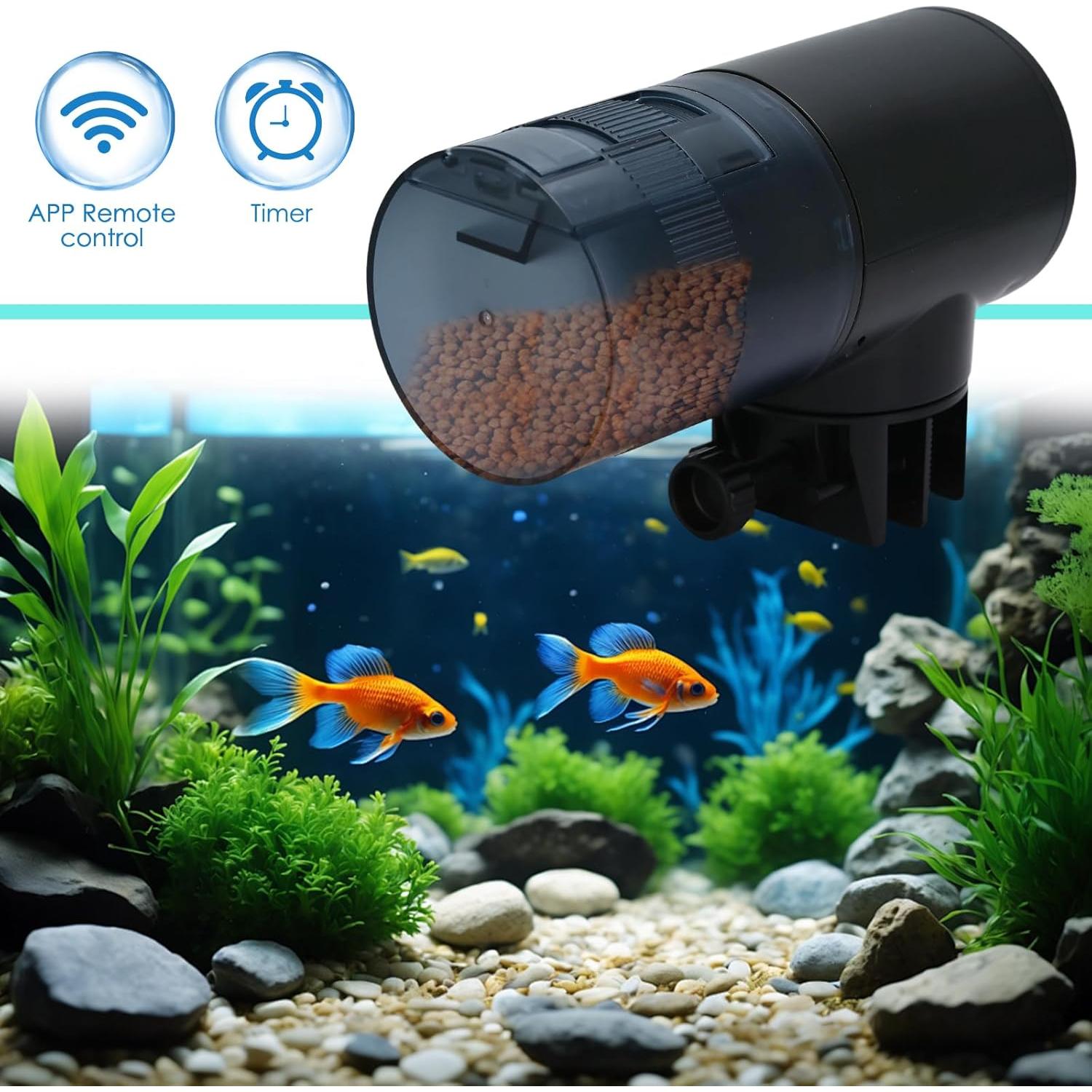 Alimentador Automático de Peces WiFi Lychee 200ml con Temporizador