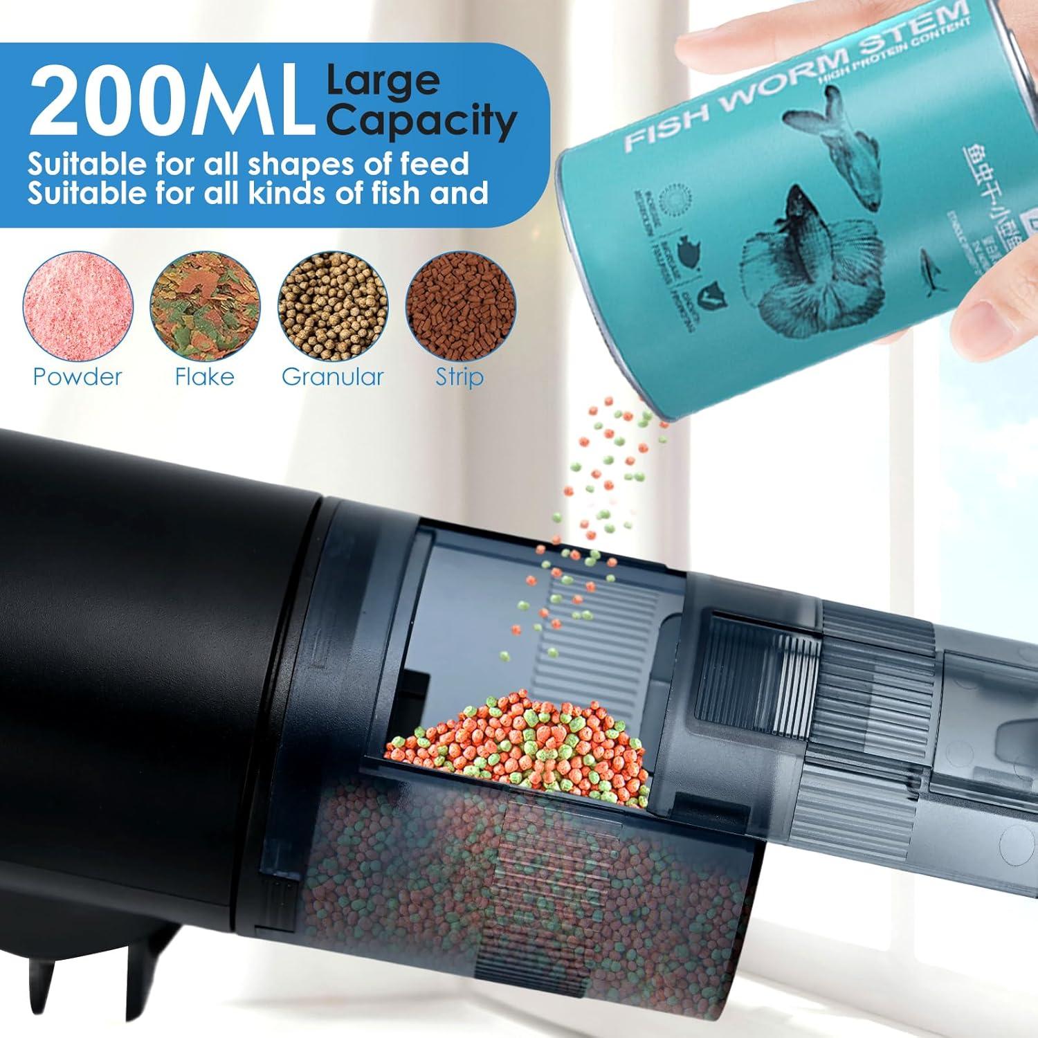 Alimentador Automático de Peces WiFi Lychee 200ml con Temporizador