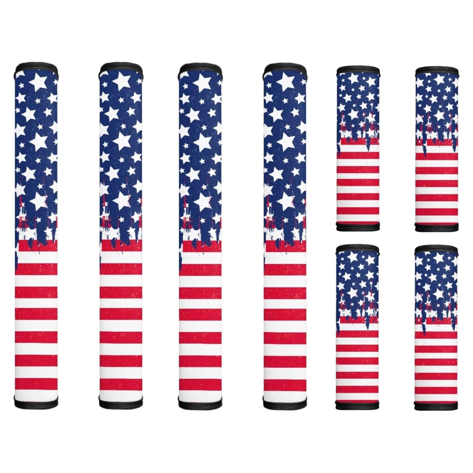 Cubiertas de Manijas de Refrigerador Maiyoinou 8 Piezas Bandera USA