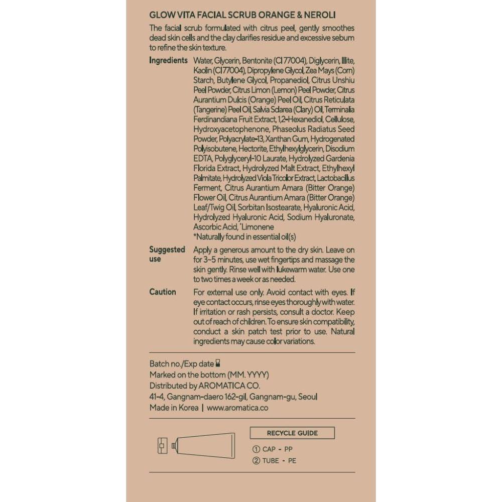 Exfoliante Facial AROMATICA Glow Vita Naranja 150 ml - Suave con Vitamina C
