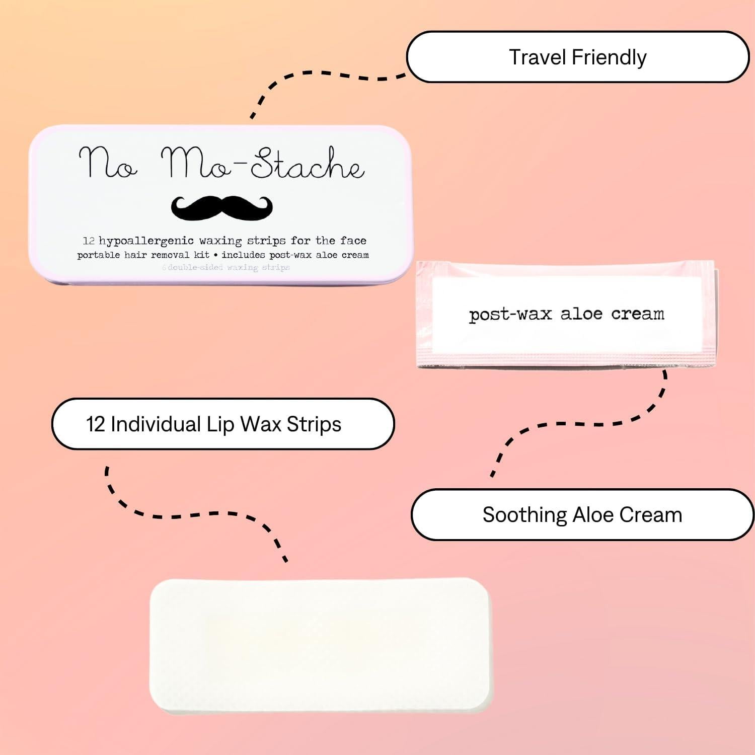 Tiras de Cera Depilación Facial No Mo-Stache 12 Unidades Hipoalergénicas