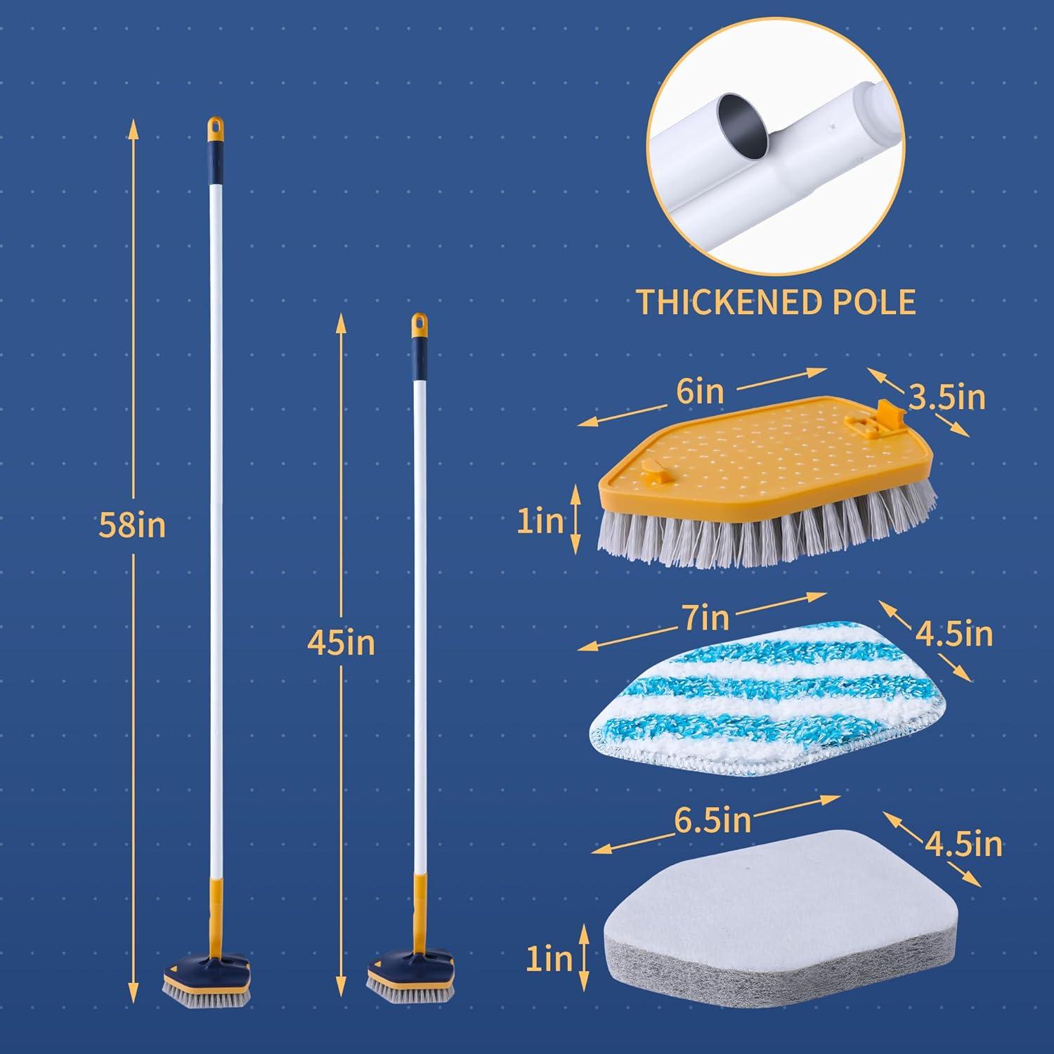 Cepillo Limpiador de Bañera BOOMJOY 147 cm Mango Largo 3 en 1