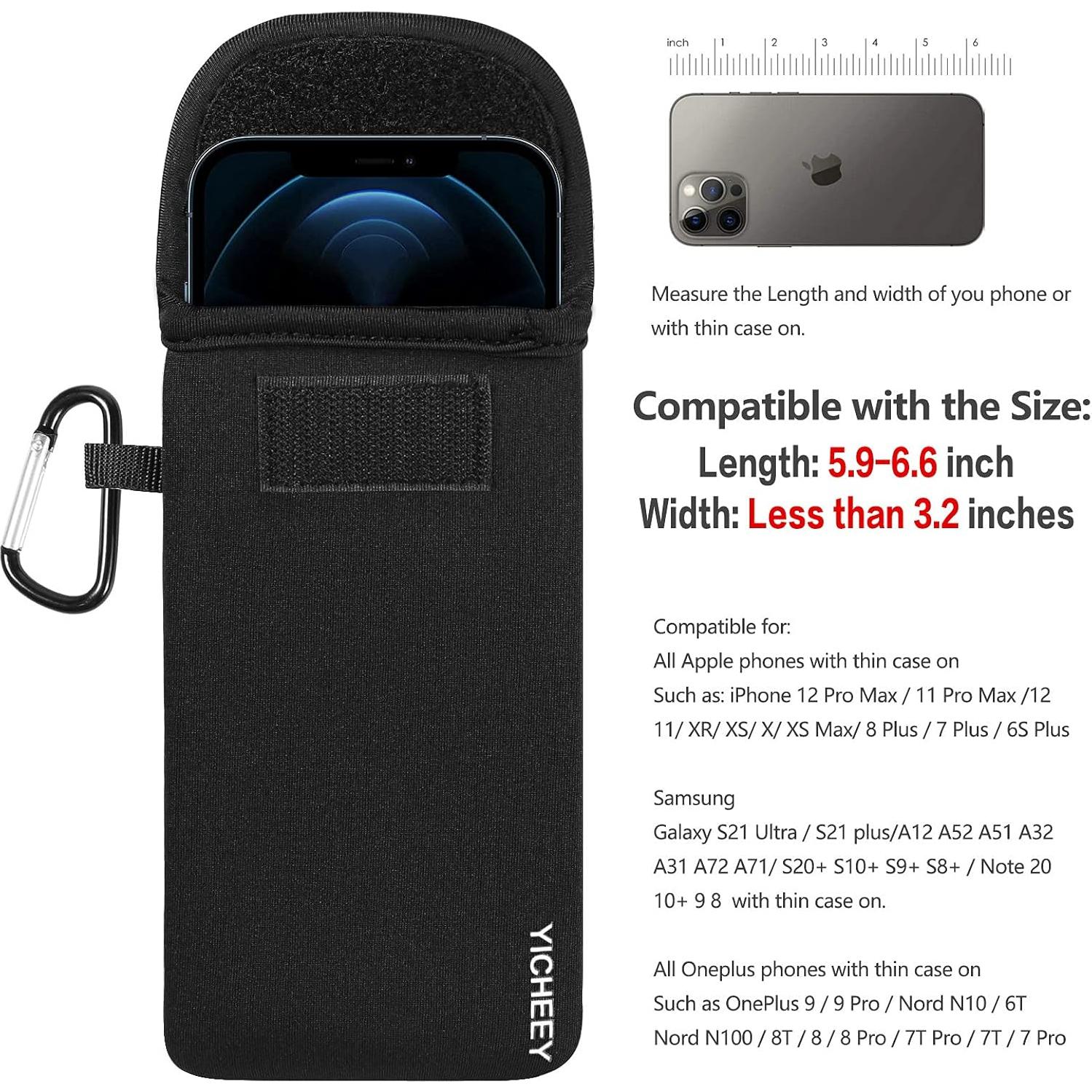 Funda de Neopreno YICHEEY para Teléfono con Correa y Clip