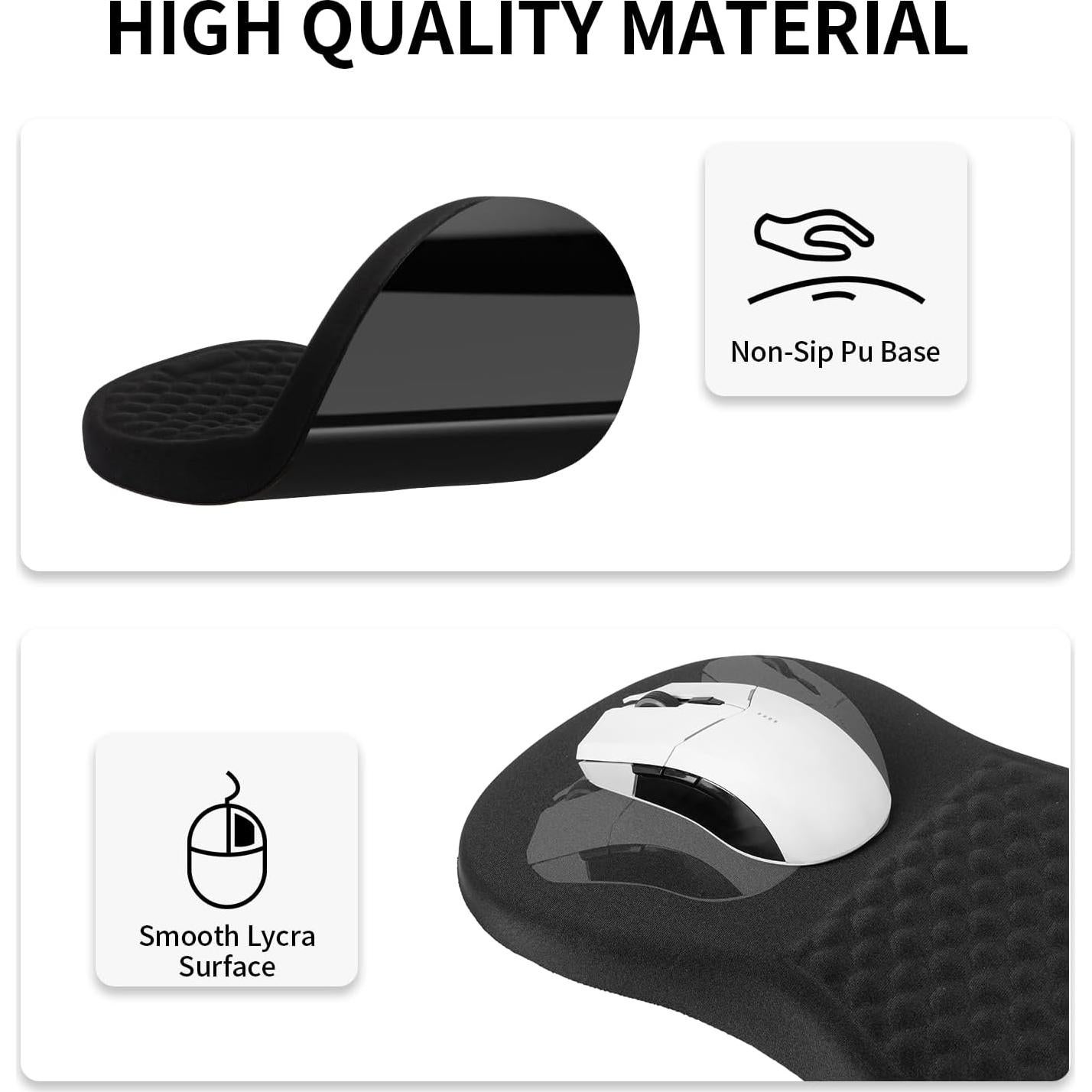 Alfombrilla de Ratón Ergonómica Tongyanat con Soporte Negro