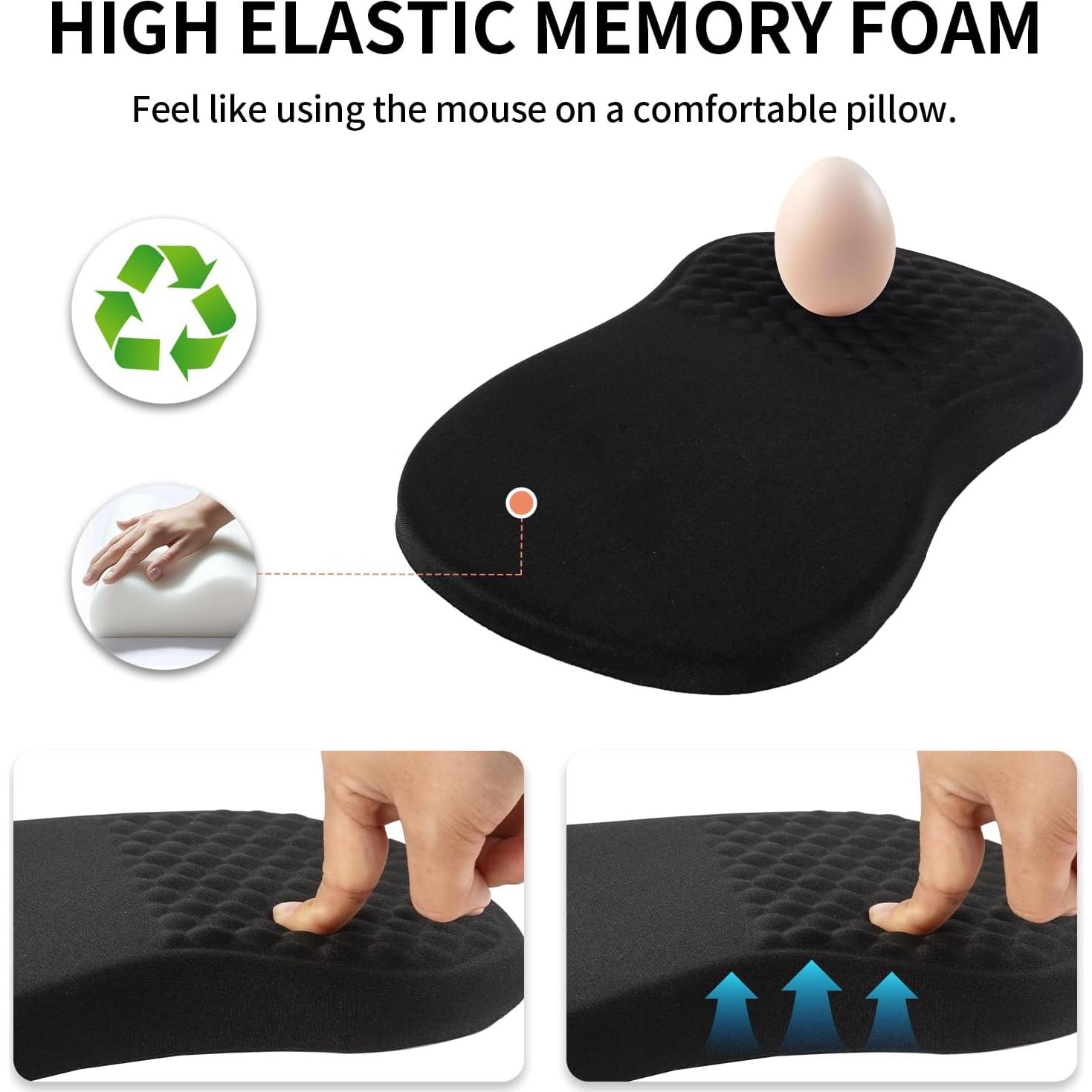 Alfombrilla de Ratón Ergonómica Tongyanat con Soporte Negro