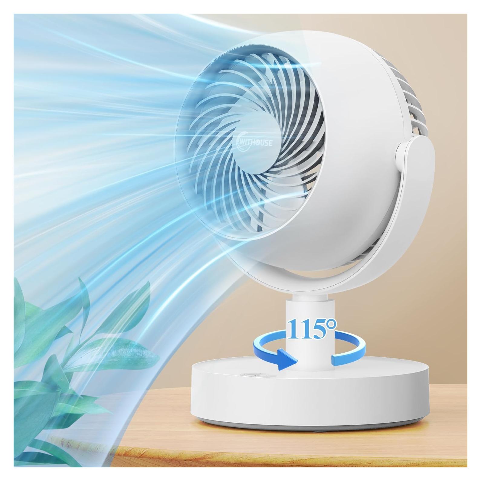 Ventilador de Mesa Portátil Recargable WITHOUSE 5 Velocidades