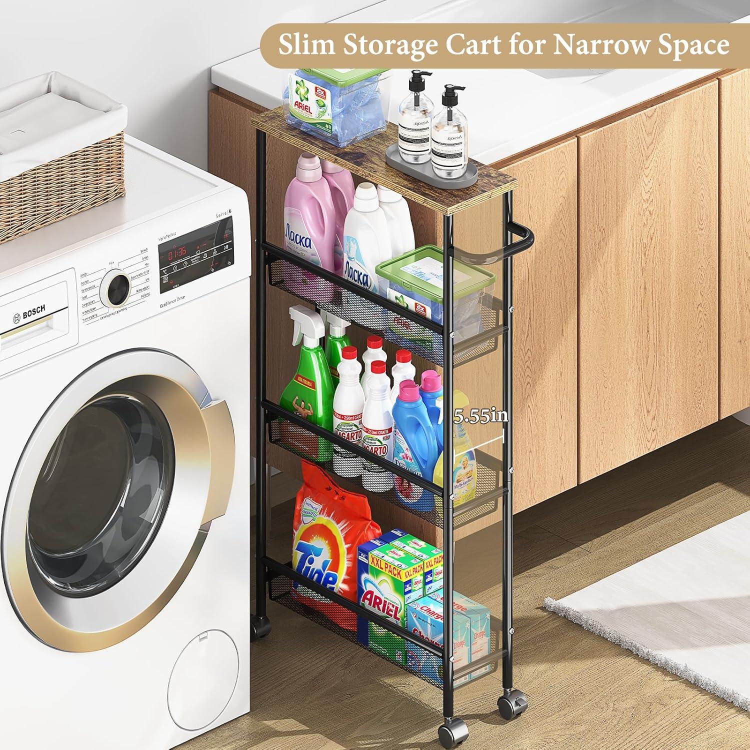 Carro de Almacenamiento Rodante KINGRACK 4 Niveles Negro