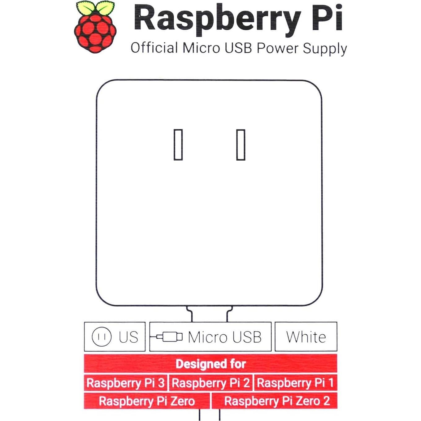 Adaptador de Alimentación Micro USB IoTCrazy para Raspberry Pi 5.1V 2.5A