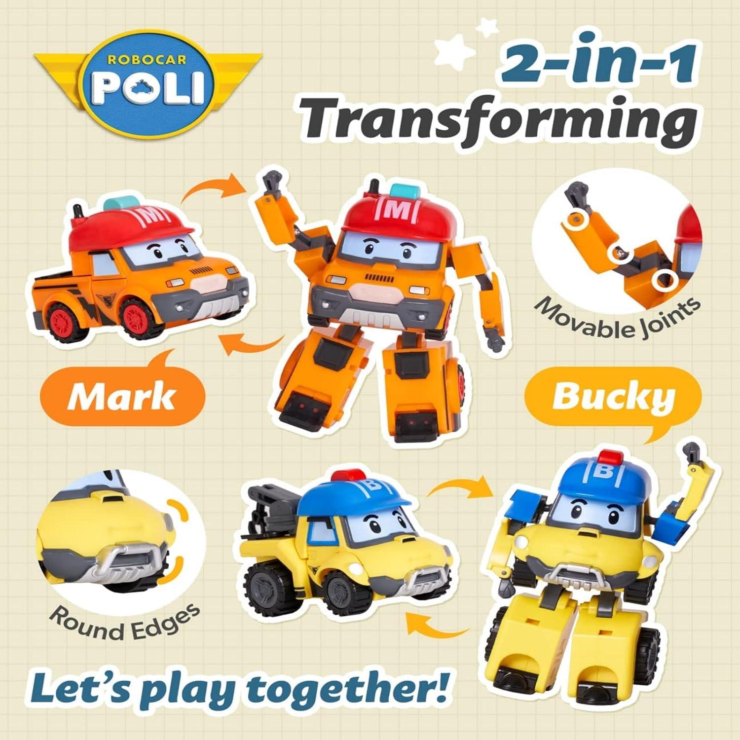 Robocar Poli Bucky 13cm Robot Transformador Juguete Rescate