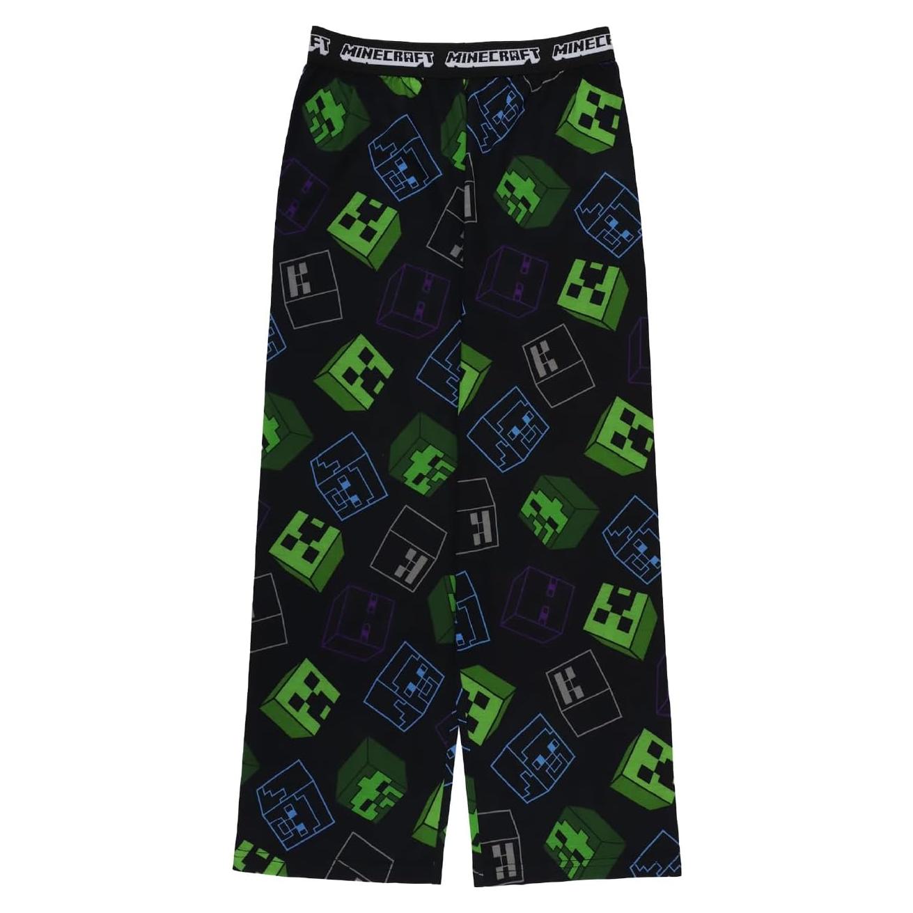 Pantalones de Pijama Unisex Niños Minecraft Suaves 100% Poliéster