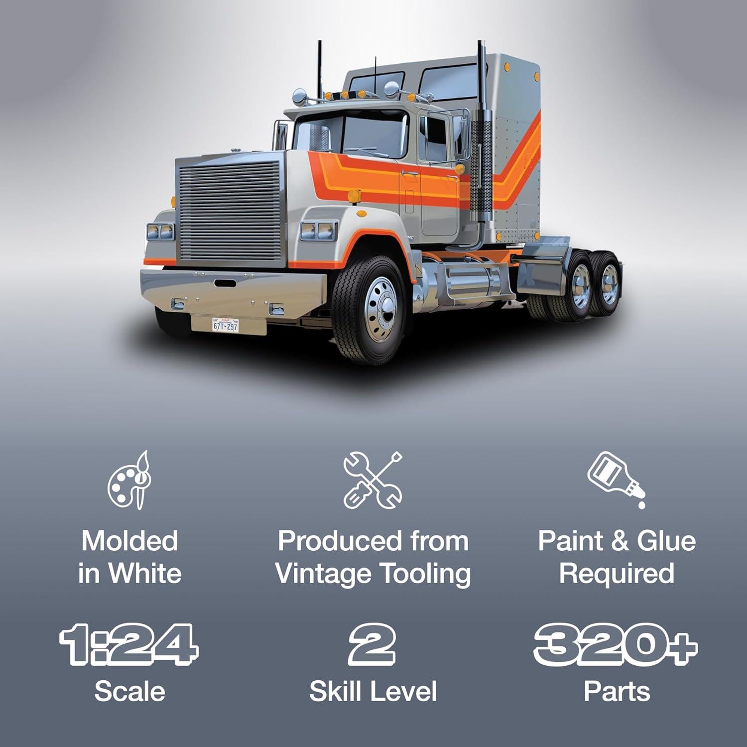 Kit Modelo Escala 1:24 Tracto Semirremolque AMT 33 cm