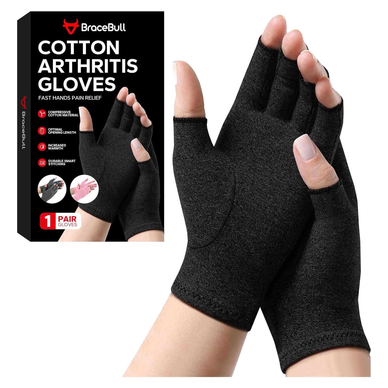 Guantes de compresión para artritis Unisex - Algodón Negro