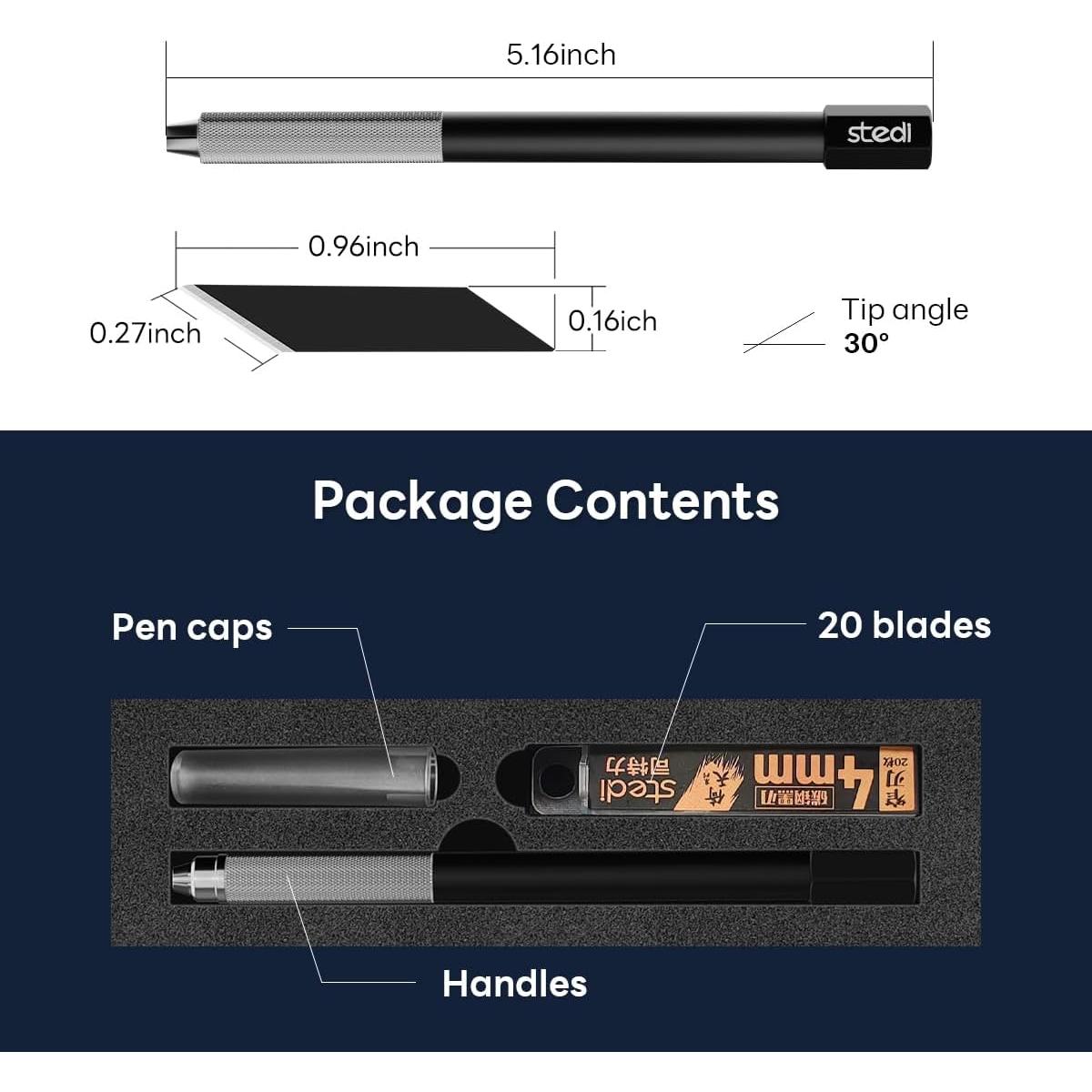 Cuchillo de Manualidades Stedi MS-21 con 20 Hojas Reemplazables