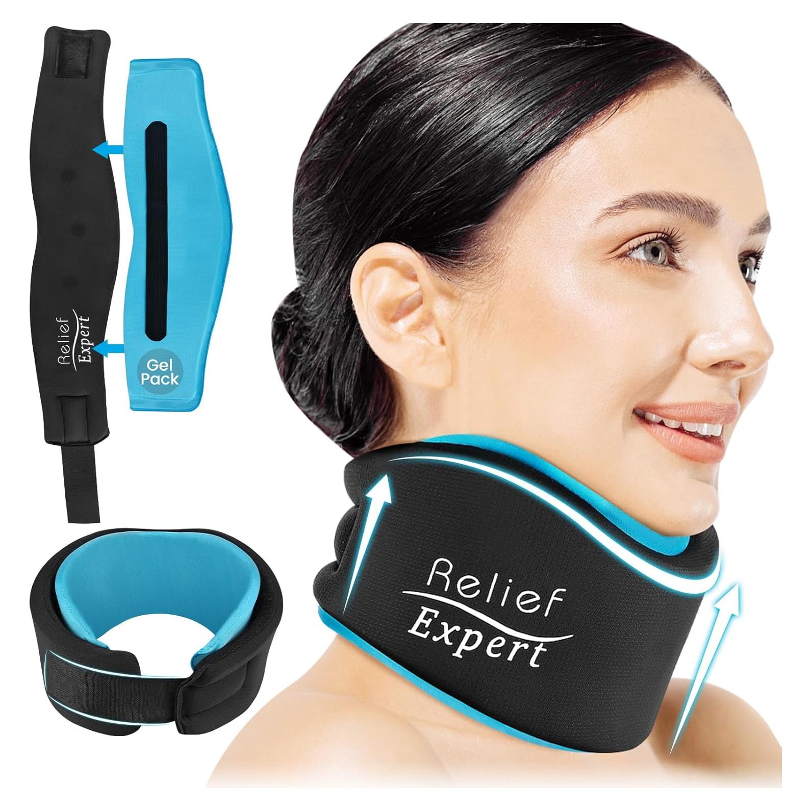 Collar Cervical Suave Relief Expert con Gel Caliente y Frío Azul