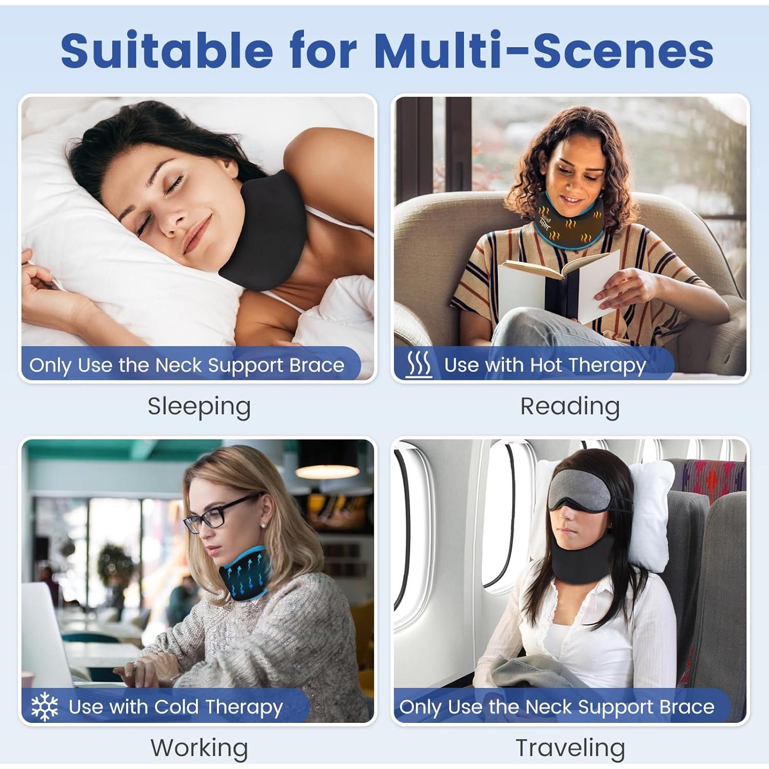 Collar Cervical Suave Relief Expert con Gel Caliente y Frío Azul