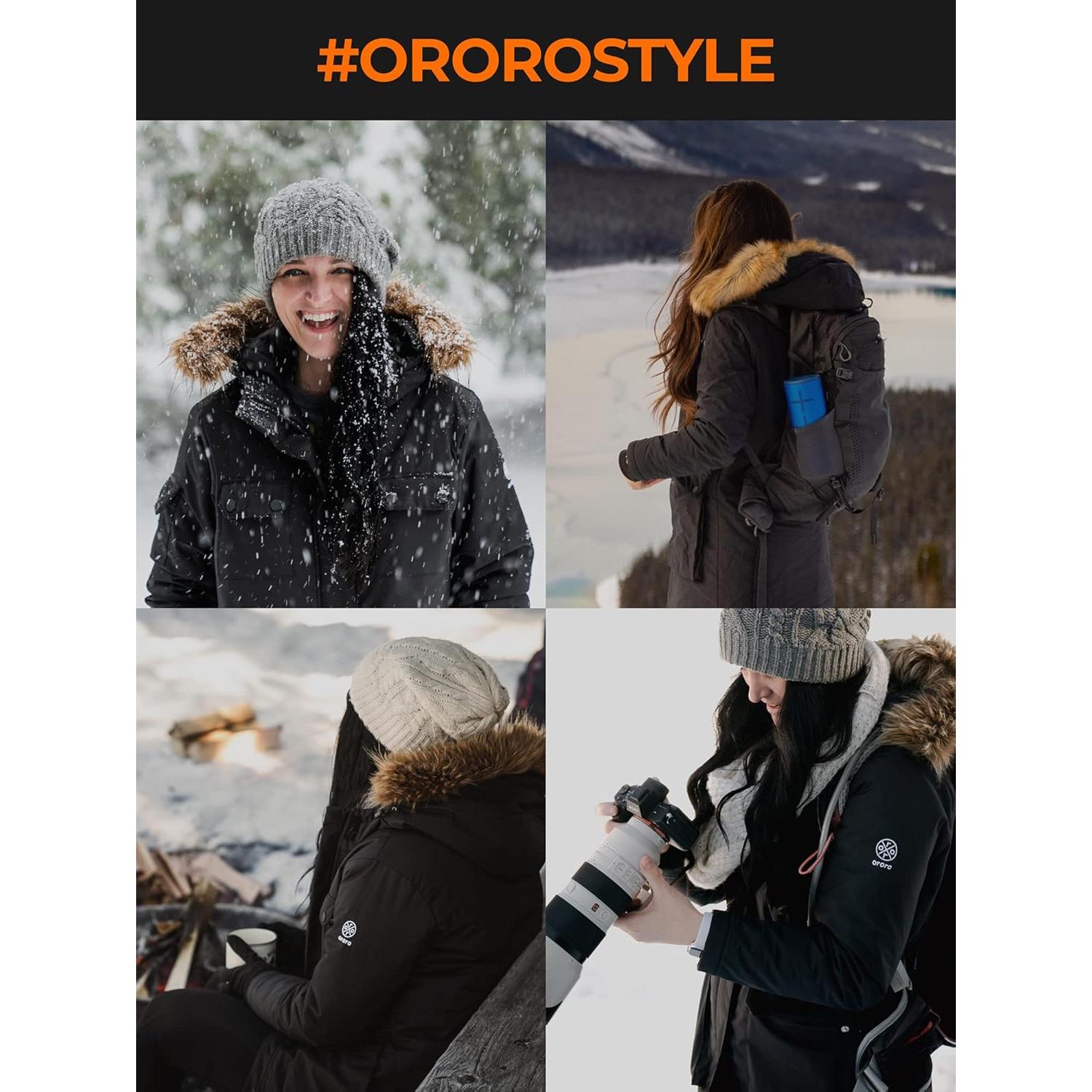 Chaqueta Parka Calentada ORORO para Mujeres Oliva con Aislamiento