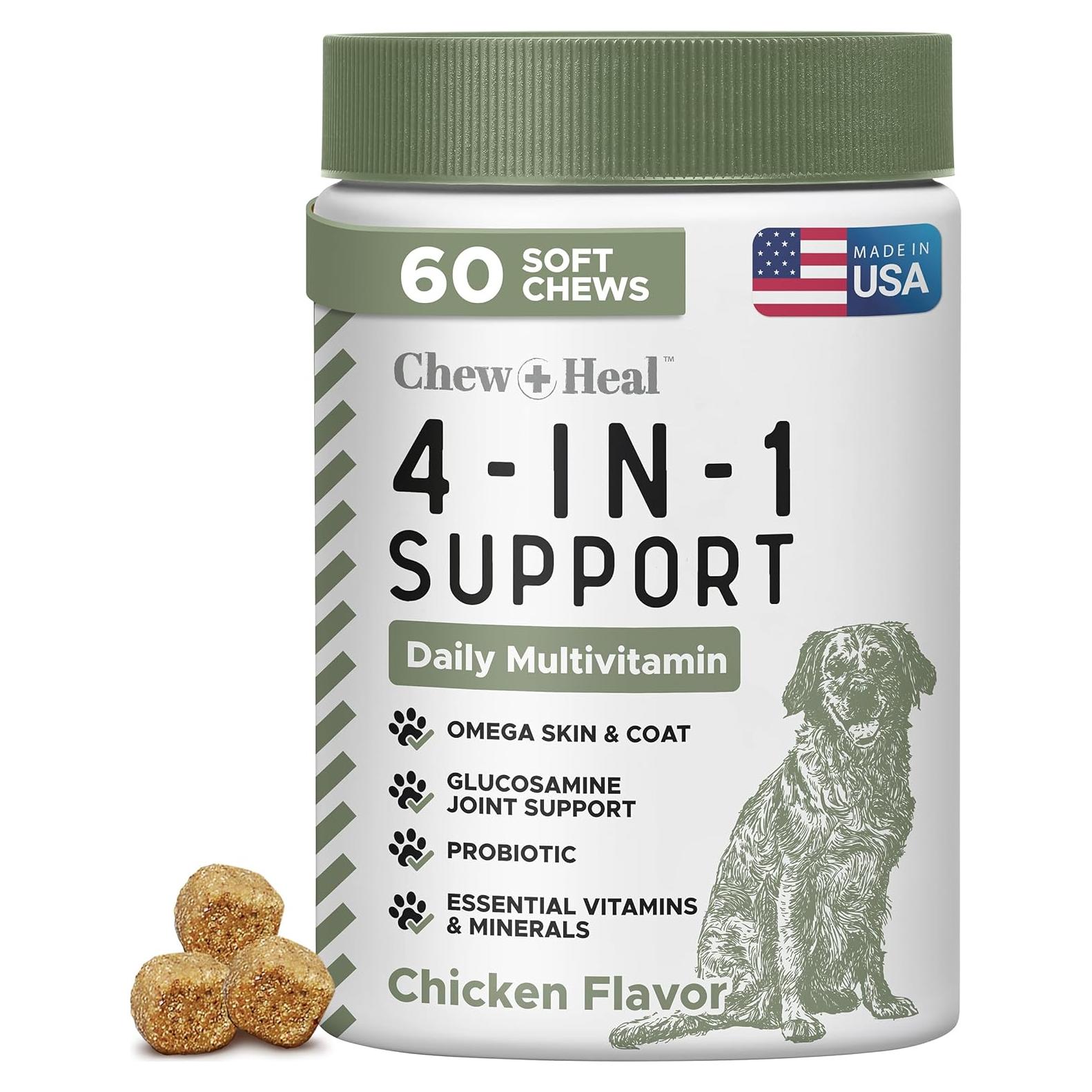 Multivitamínico Masticable para Perros Chew + Heal 60 Unidades