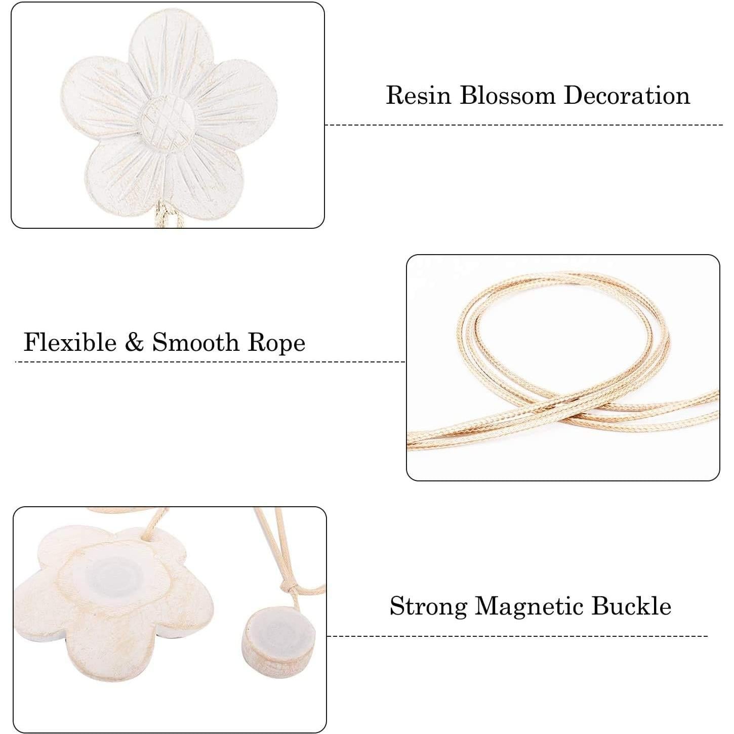 Corbata Magnética Vintage Lewondr 2 Piezas Beige para Cortinas