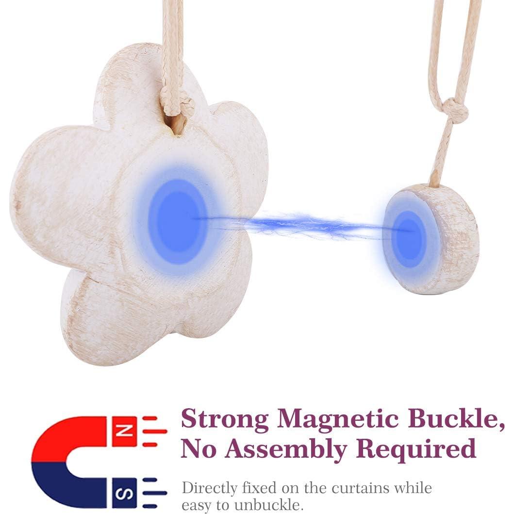 Corbata Magnética Vintage Lewondr 2 Piezas Beige para Cortinas