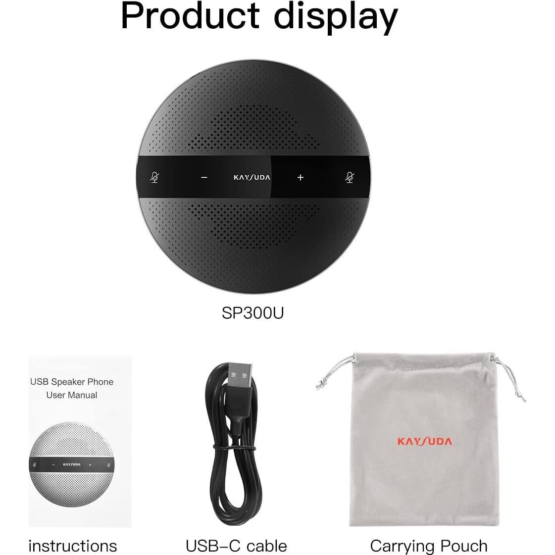 Altavoz USB Kaysuda para Conferencias 360° con Micrófono HD