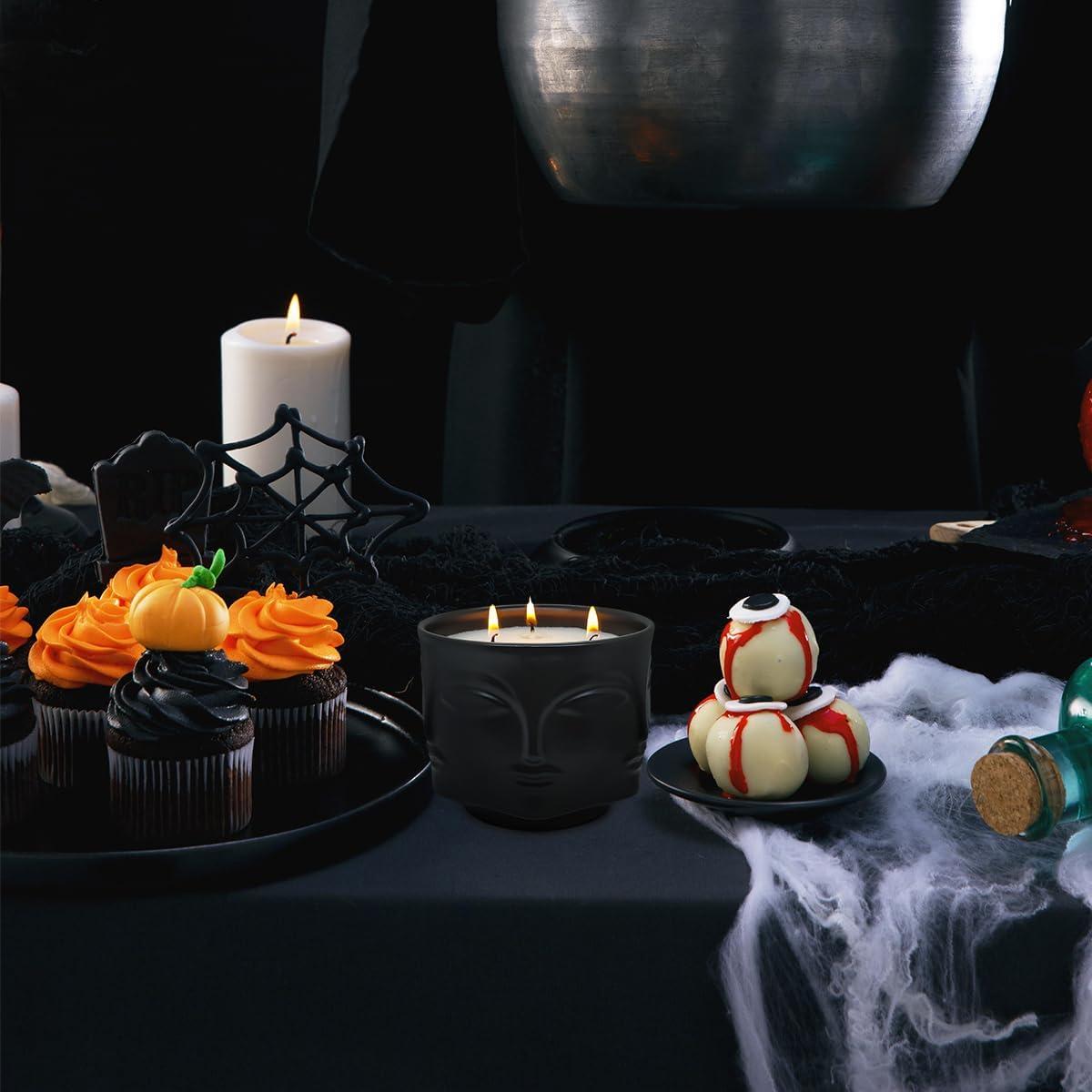 Vela Aromática de Soja 20 oz Cabeza de Buda Negra Lavanda